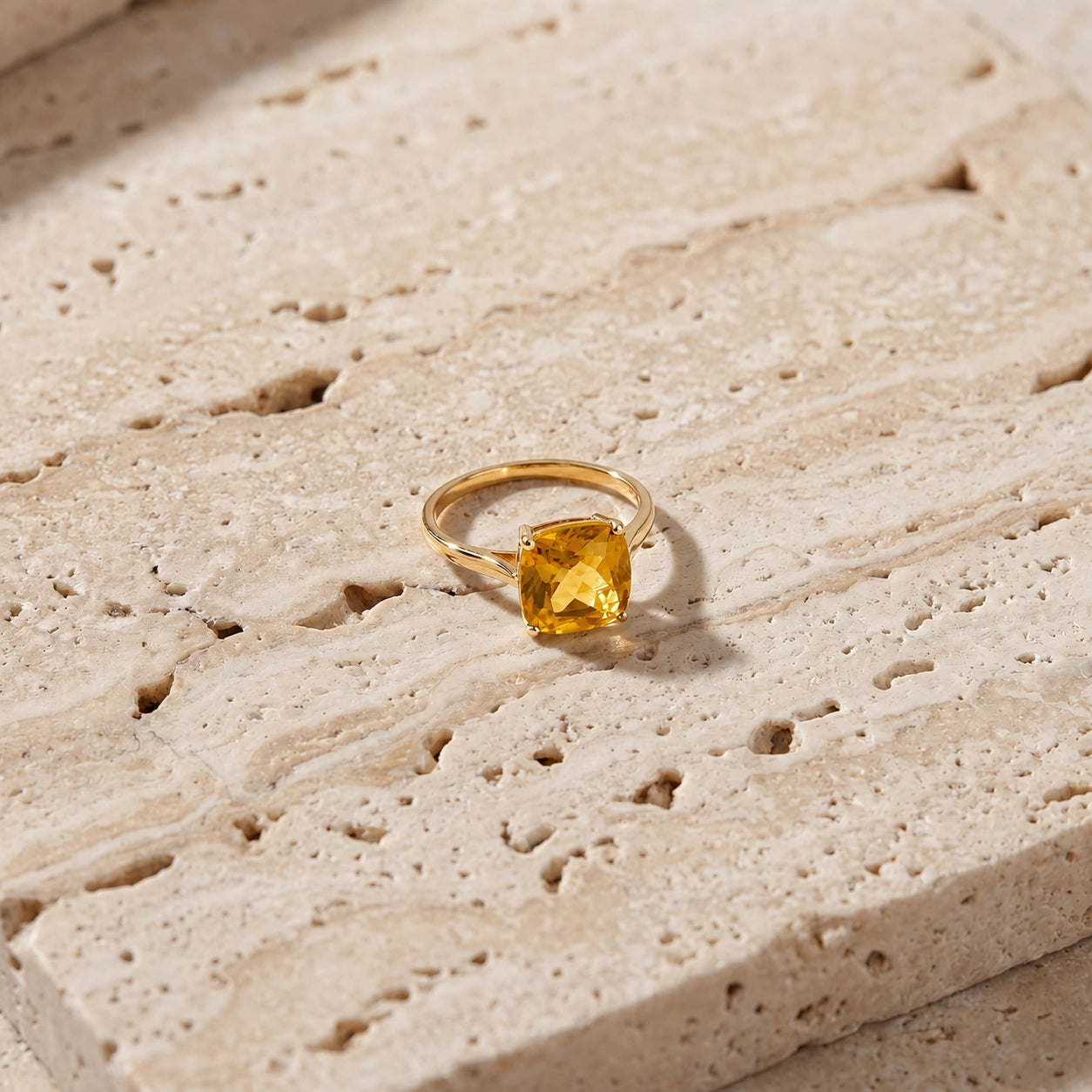 Yellow Gold Grace Ring Citrine 10K — Delfina