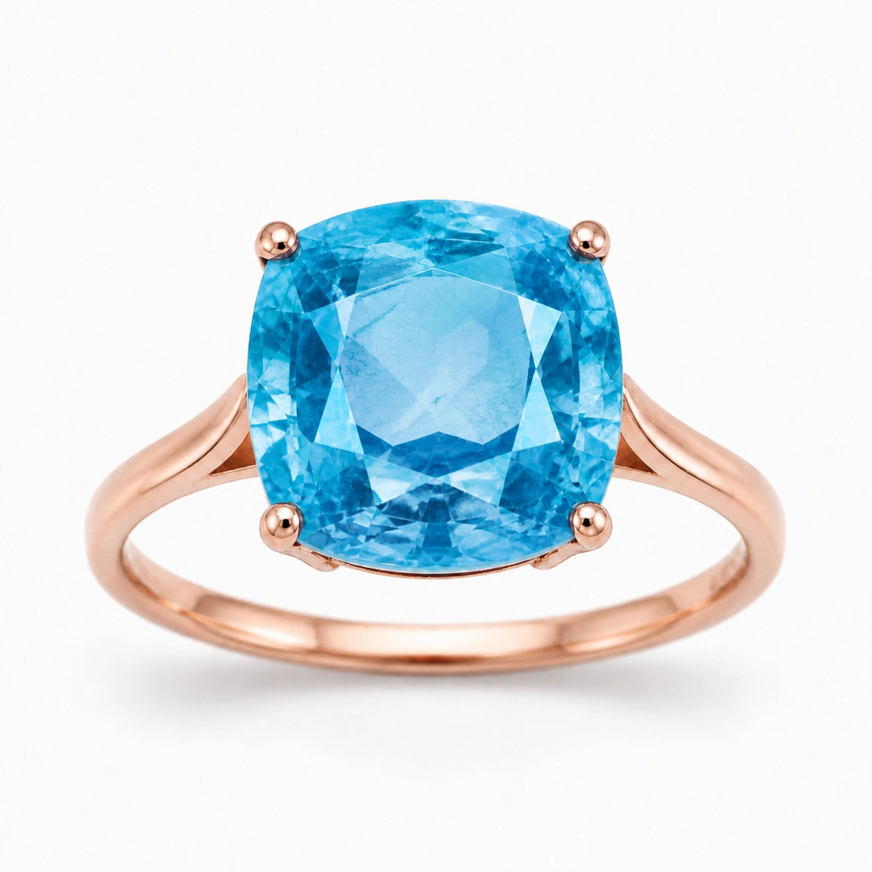 Rose Gold Grace Ring Blue Topaz 10K — Delfina