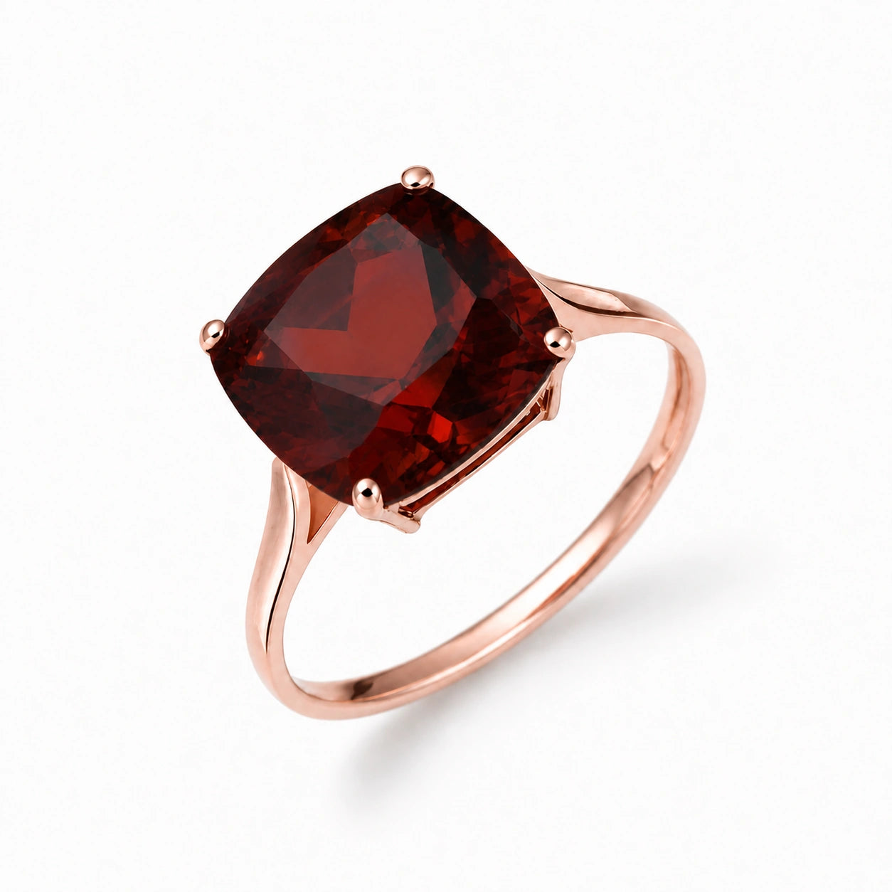 Rose Gold Grace Ring Garnet 10K — Delfina