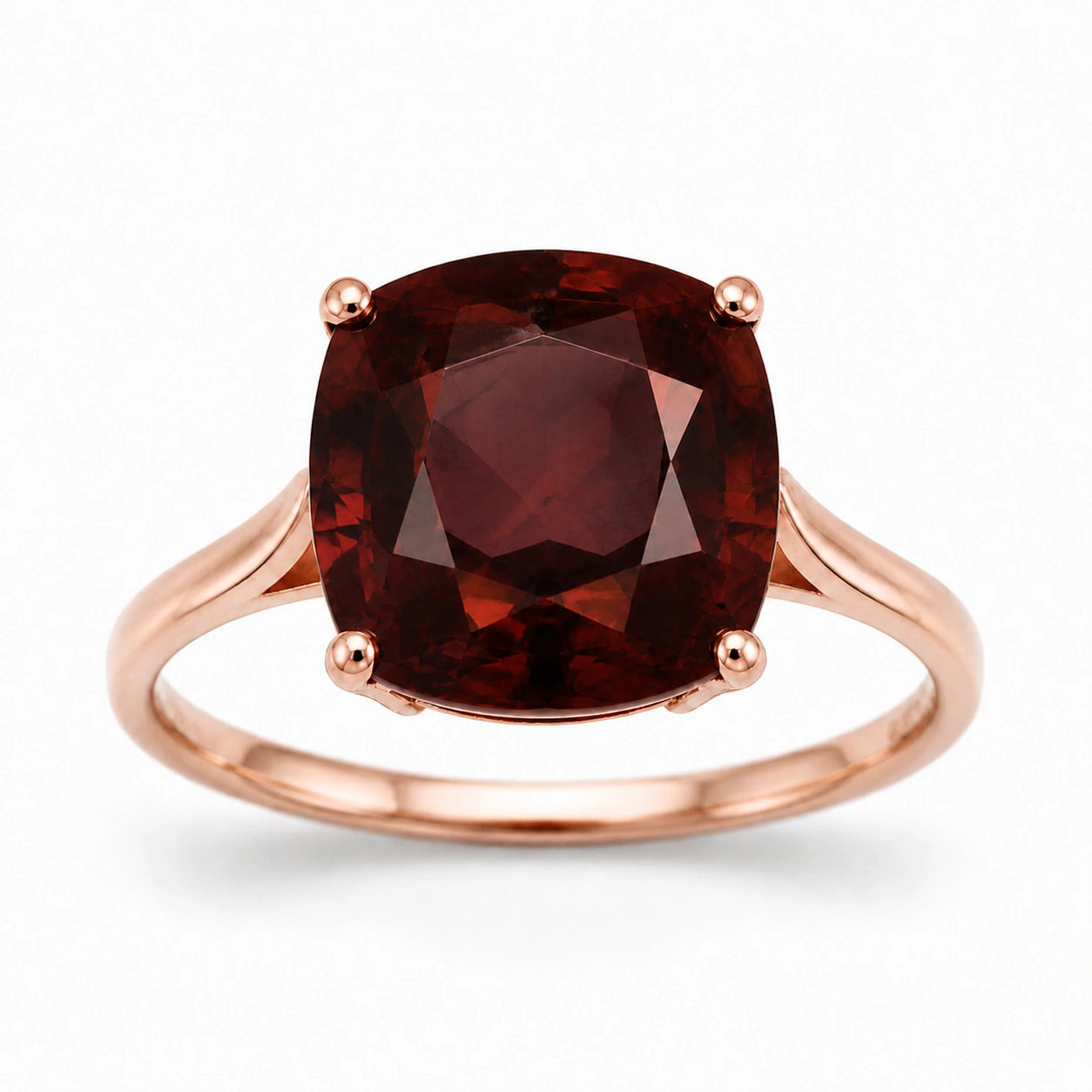 Rose Gold Grace Ring Garnet 10K — Delfina