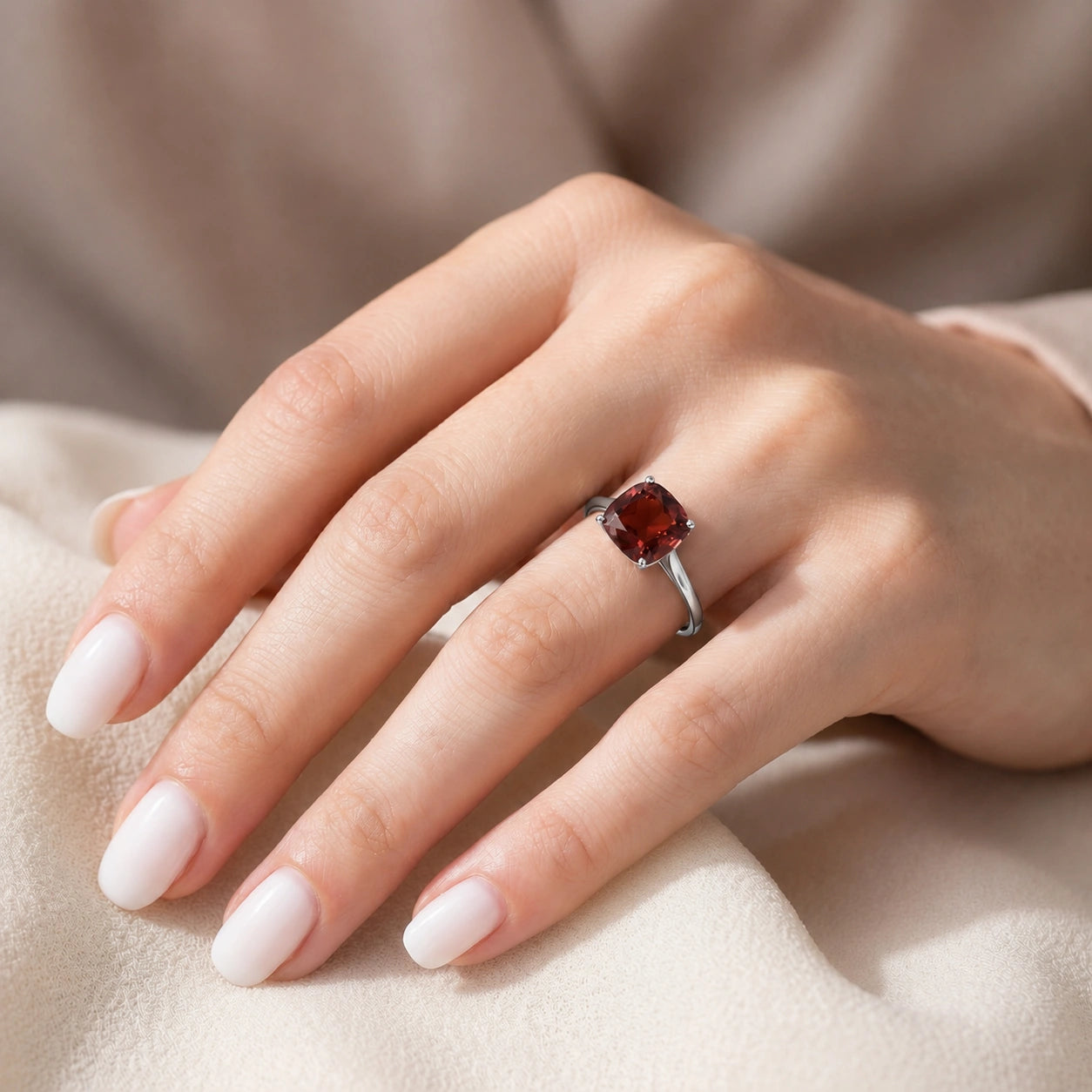 White Gold Garnet — Angelica