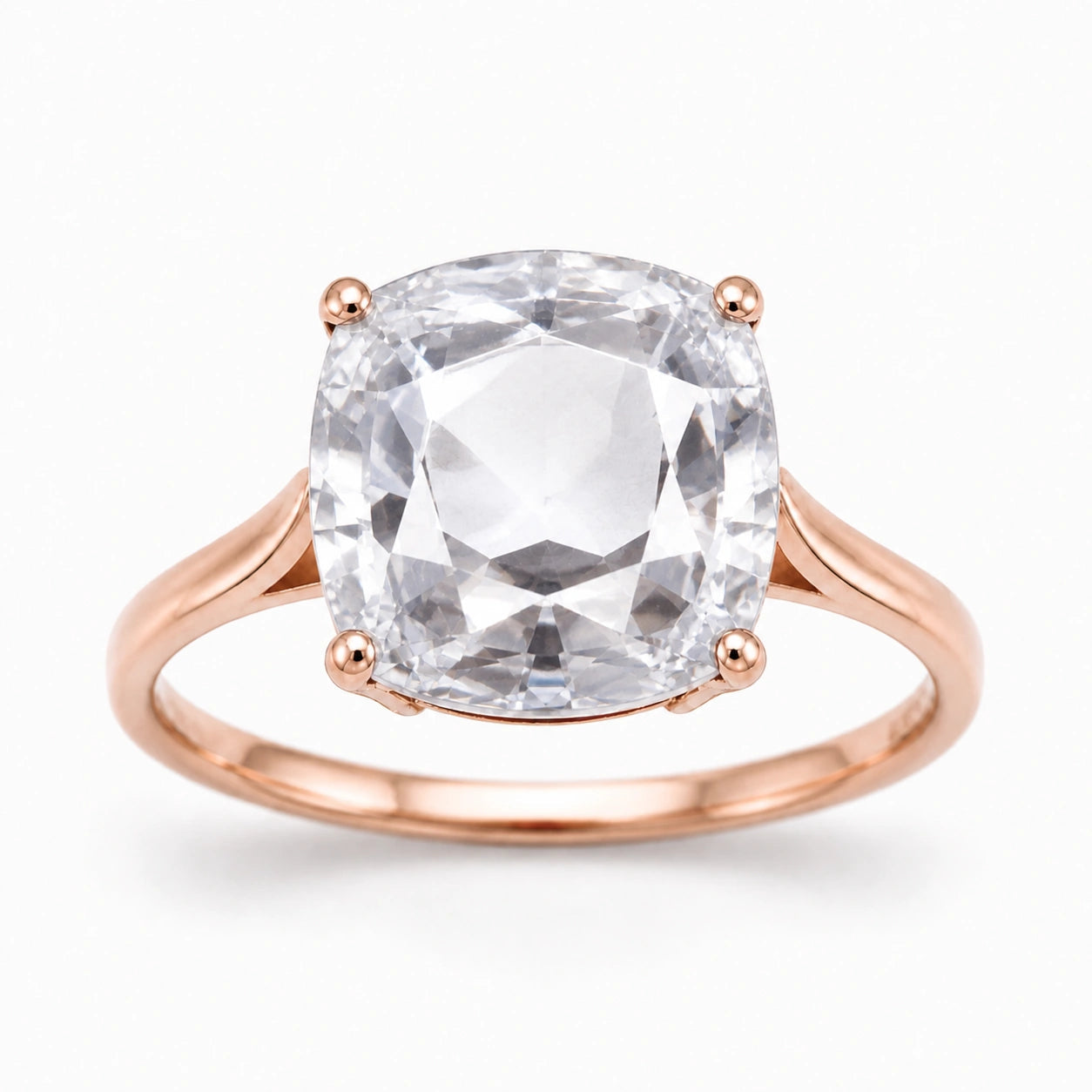 Rose Gold Grace Ring White Topaz 10K — Delfina