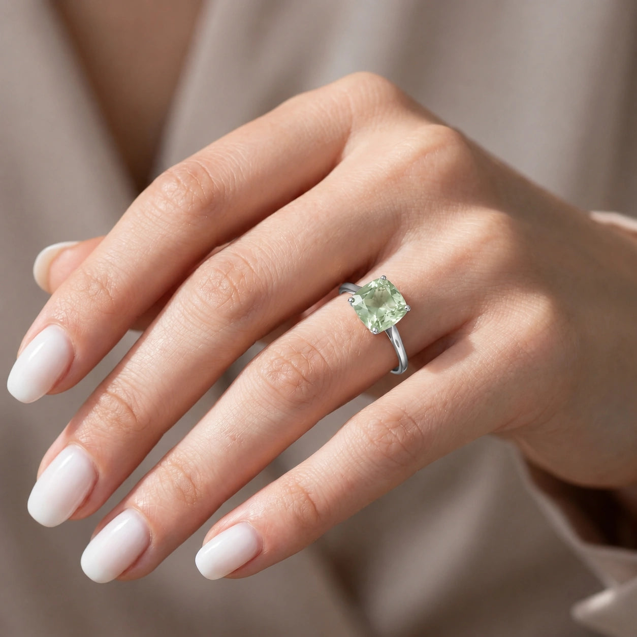 White Gold Green Amethyst — Angelica