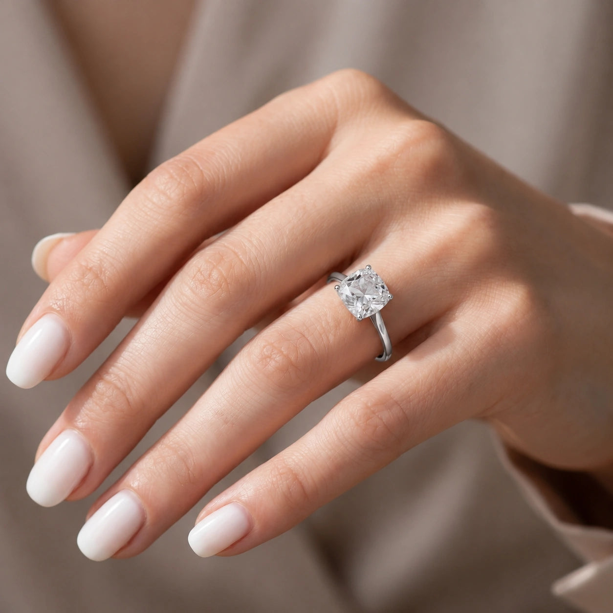 White Gold Grace Ring White Topaz 10K — Delfina