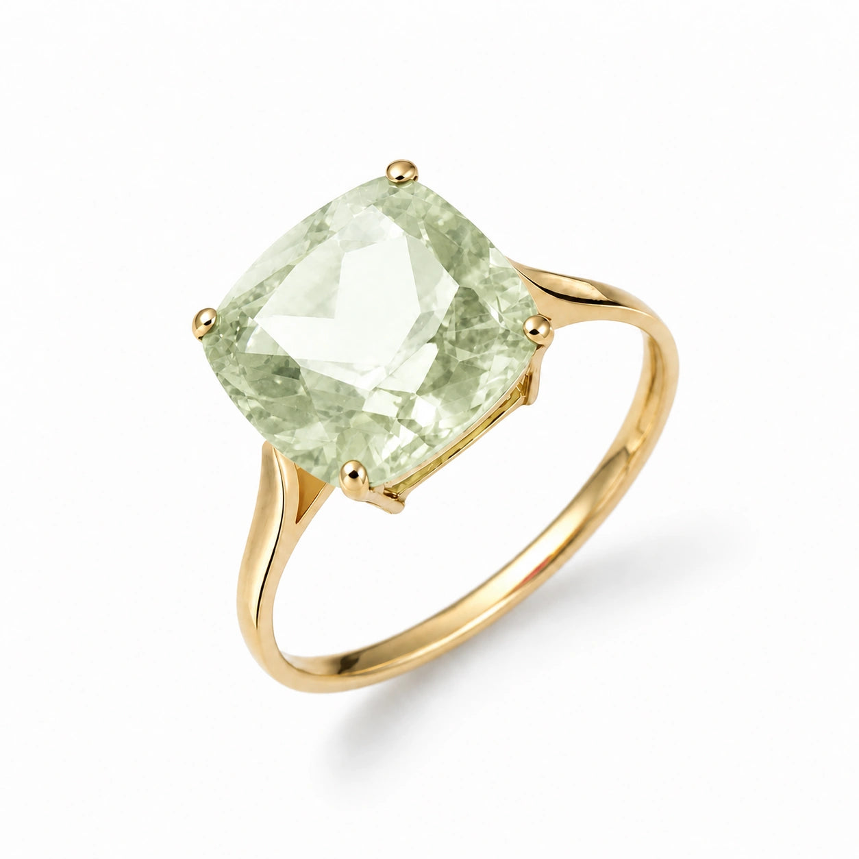 Yellow Gold Green Amethyst — Angelica