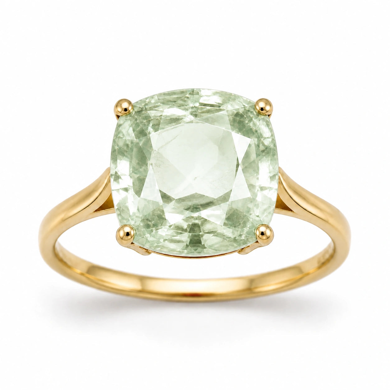 Yellow Gold Green Amethyst — Angelica
