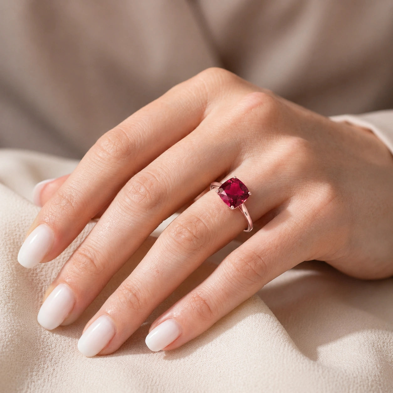 Rose Gold Grace Ring Ruby 10K — Delfina