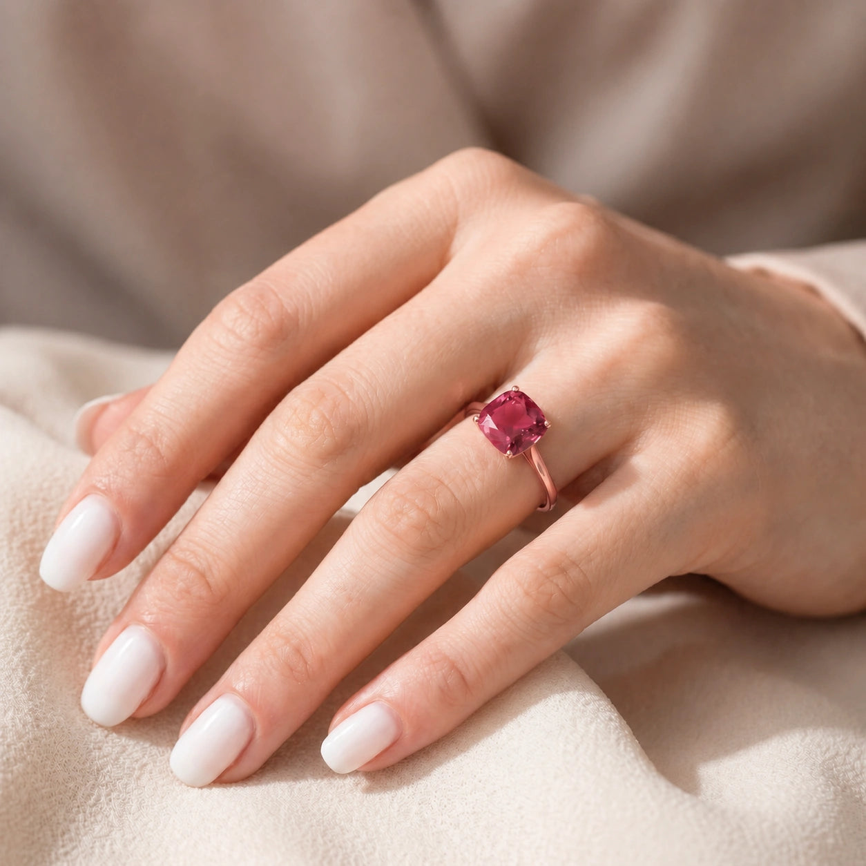 Rose Gold Grace Ring Ruby 10K — Delfina