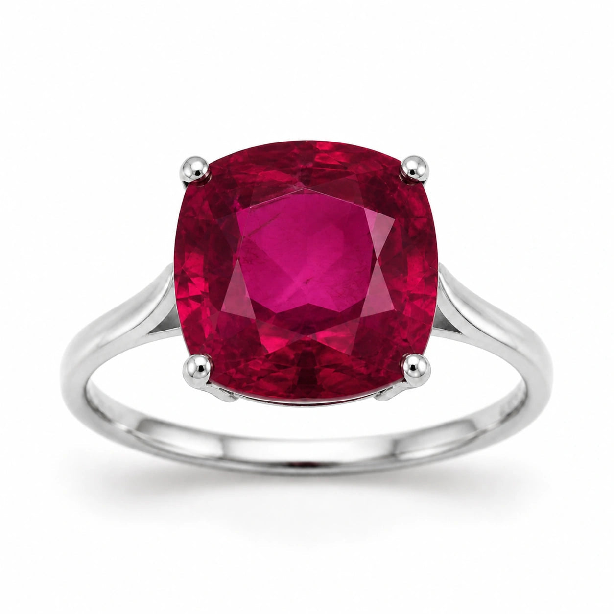 White Gold Grace Ring Ruby 10K — Delfina