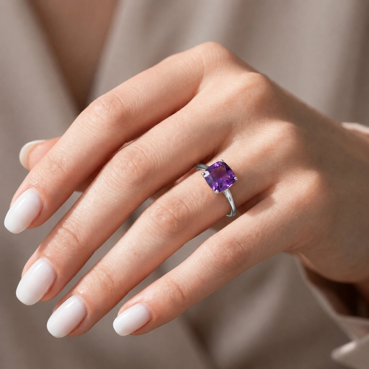 White Gold Grace Ring Ruby 10K — Delfina