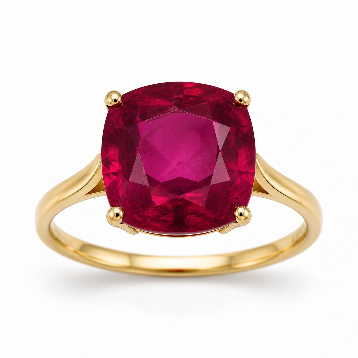 Yellow Gold Grace Ring Ruby 10K — Delfina