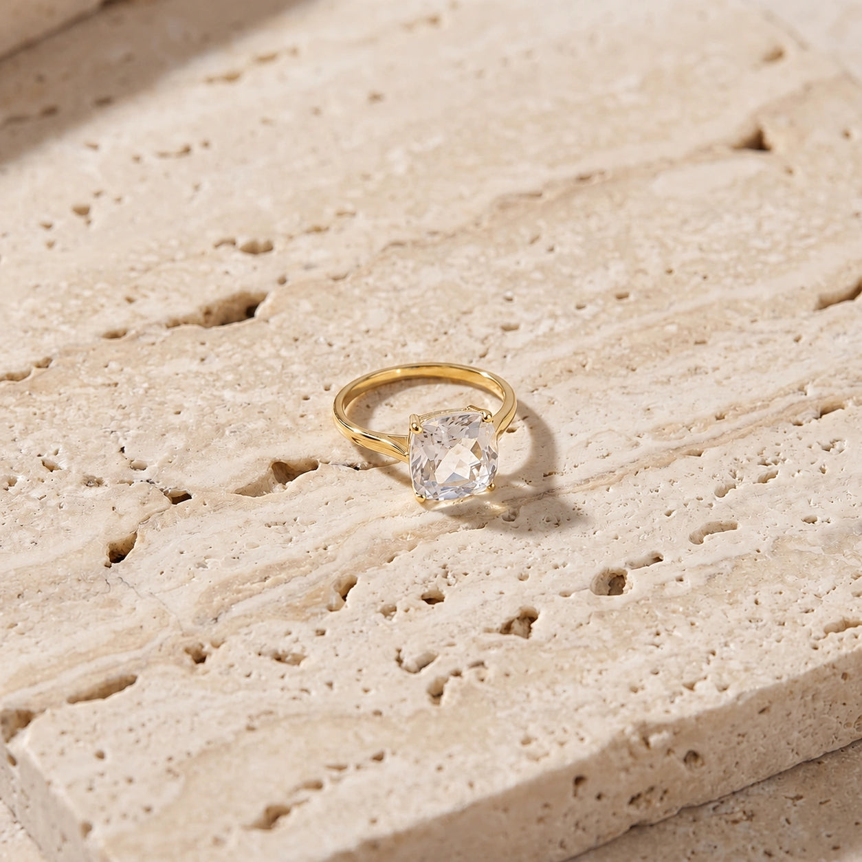 Yellow Gold White Topaz — Angelica