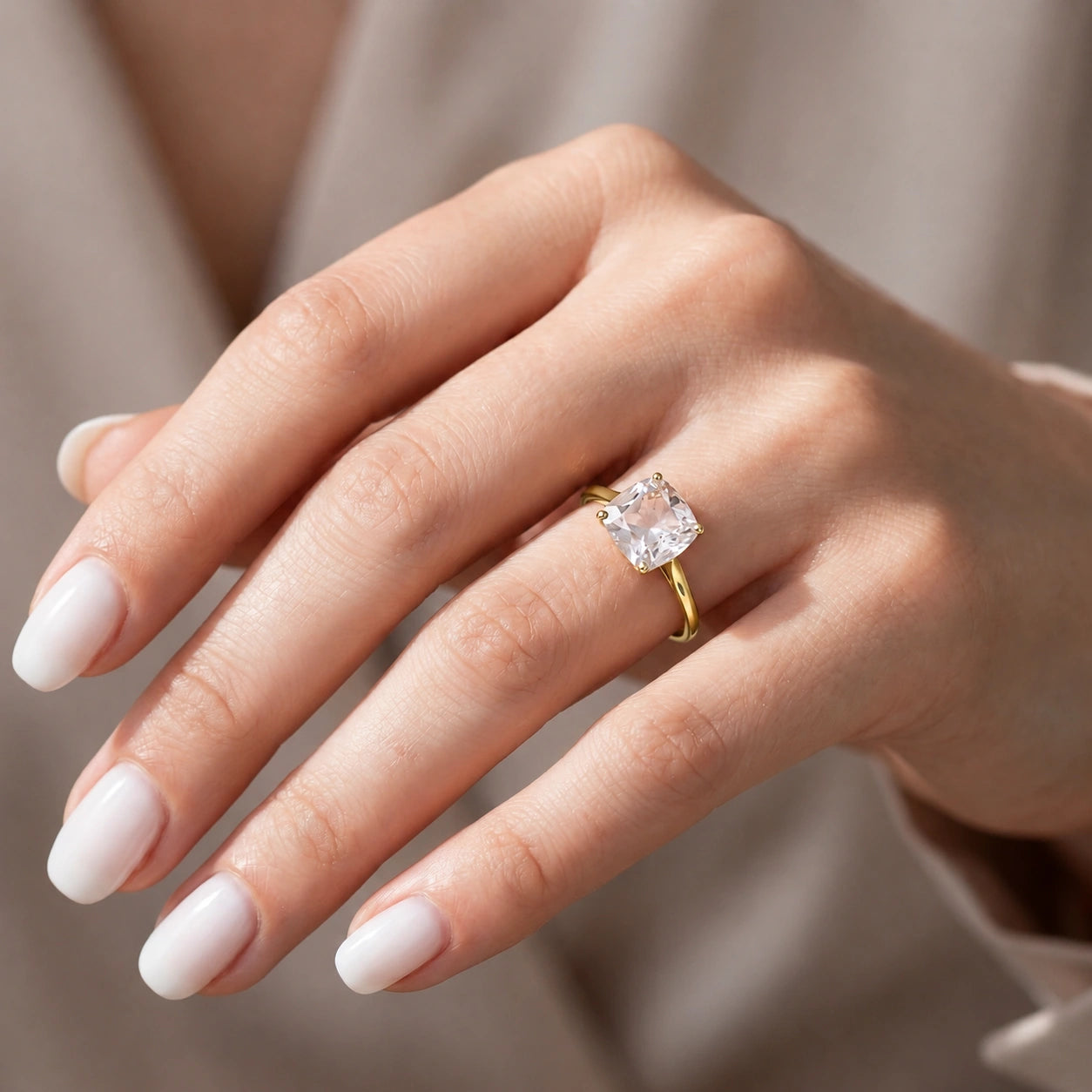 Yellow Gold White Topaz — Angelica