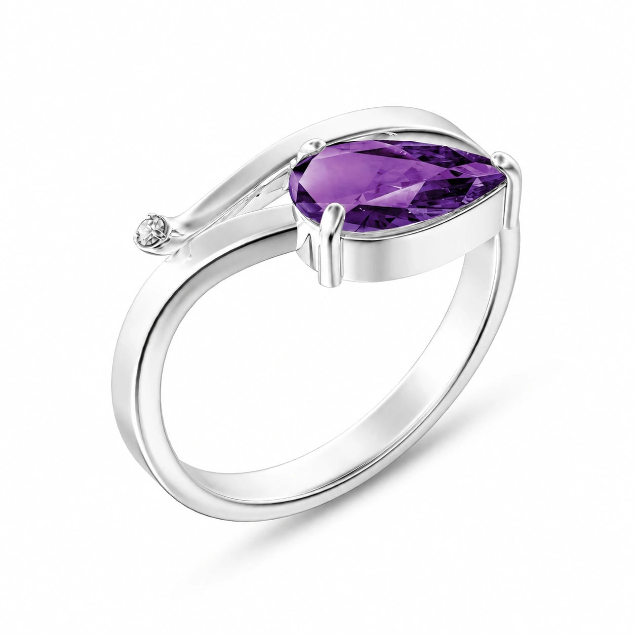 White Gold Diamond & Amethyst — Verdiana