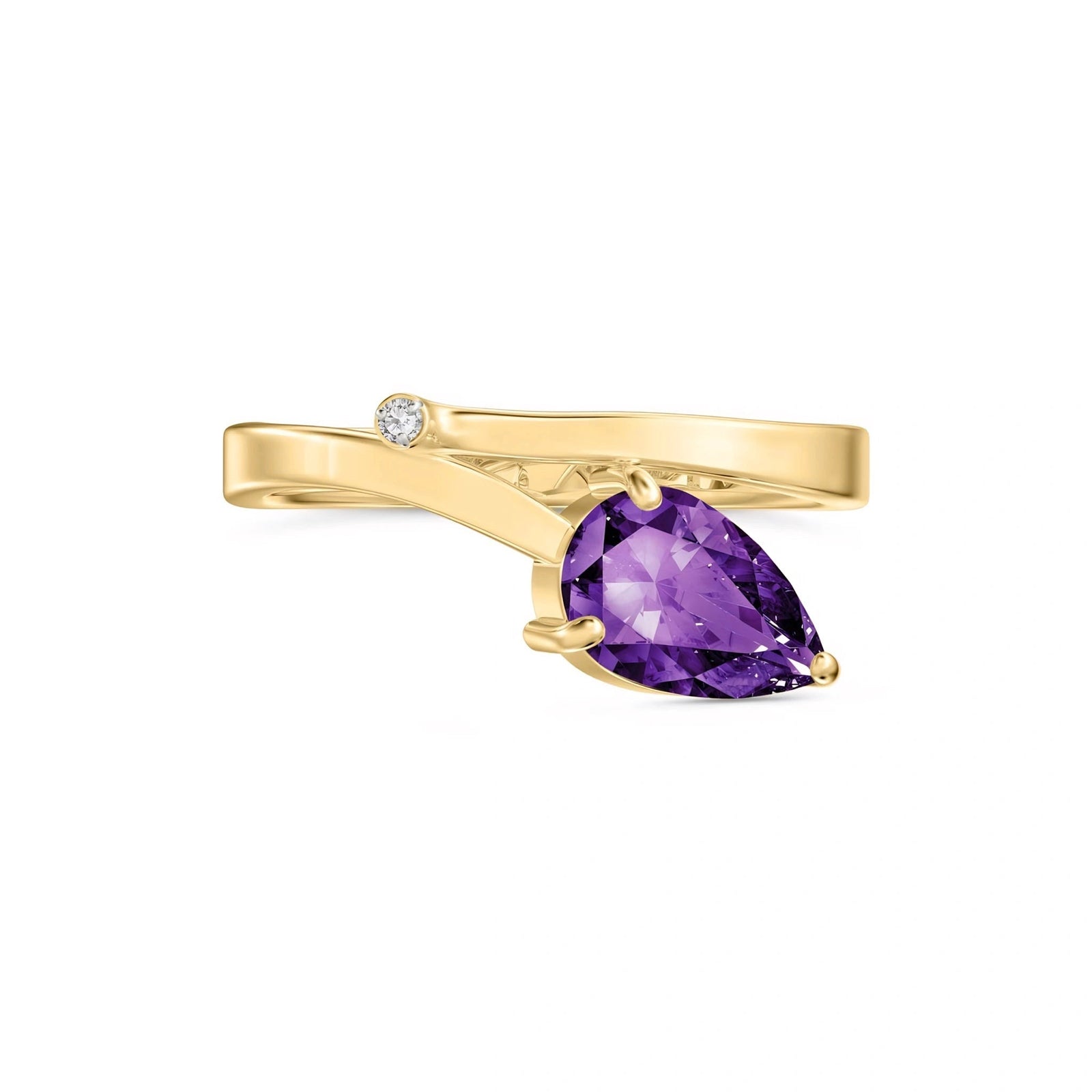 Yellow Gold Diamond & Amethyst — Verdiana