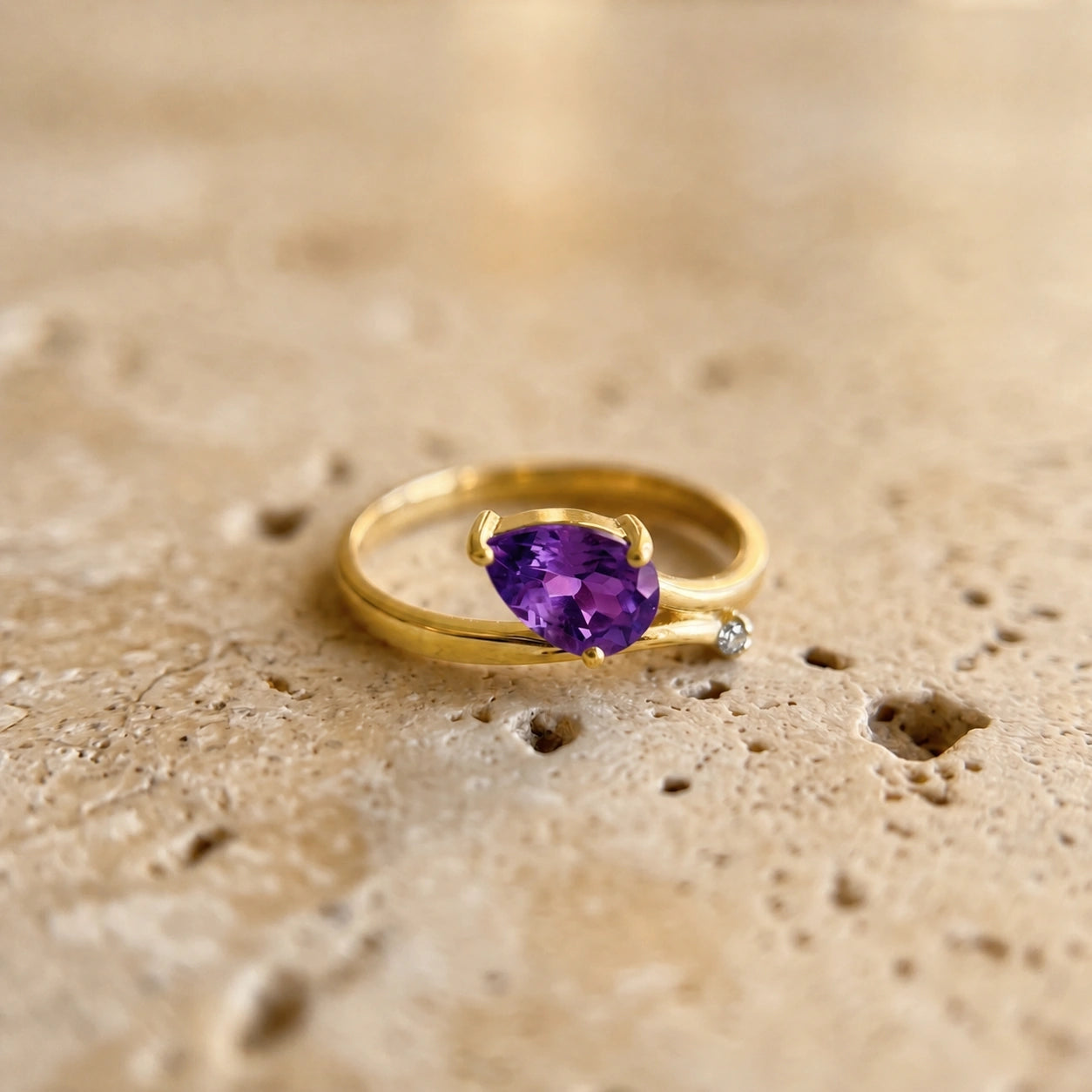Yellow Gold Diamond & Amethyst — Verdiana