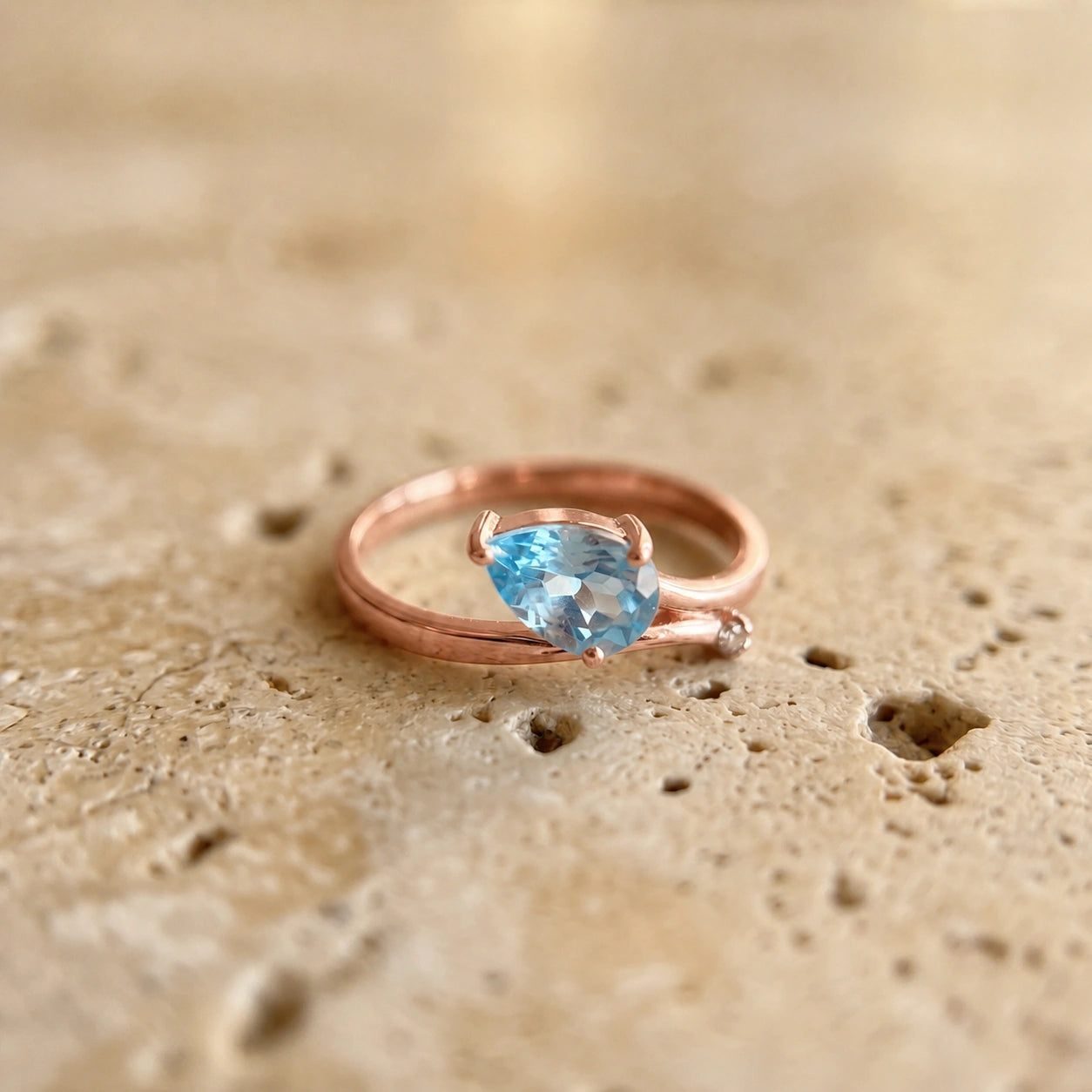 Rose Gold Diamond & Aquamarine — Verdiana