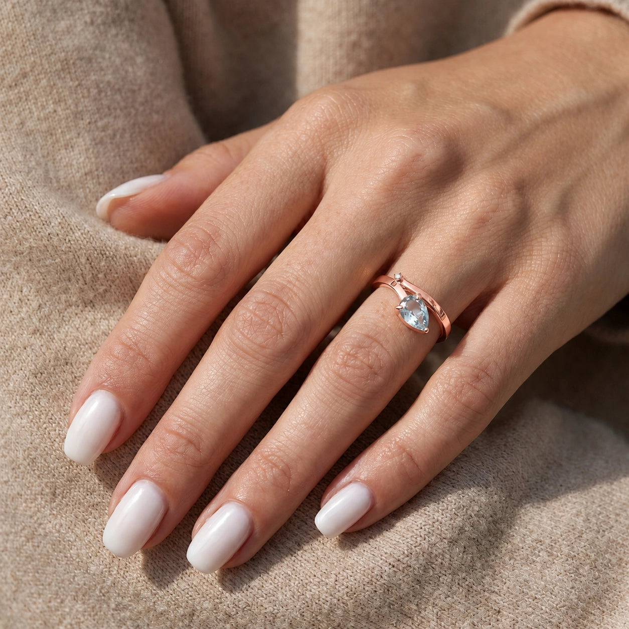 Rose Gold Diamond & Aquamarine — Verdiana