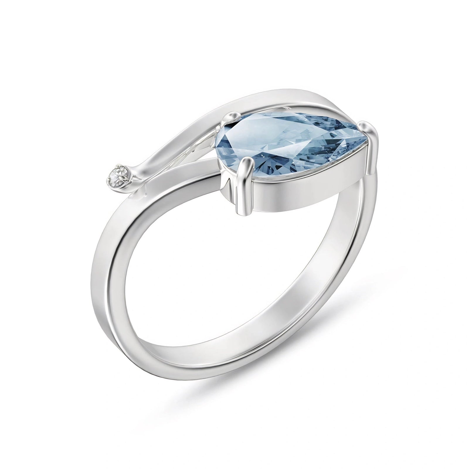 White Gold Diamond & Aquamarine — Verdiana