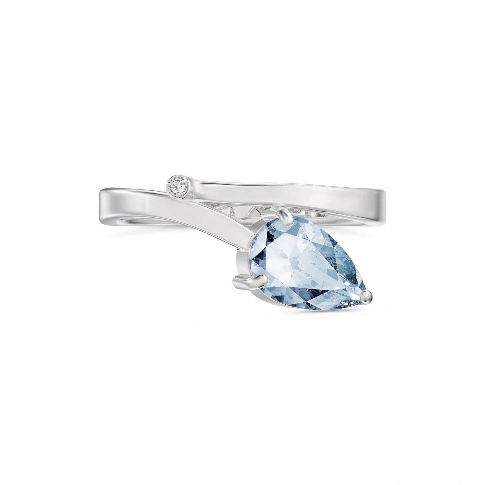White Gold Diamond & Aquamarine — Verdiana