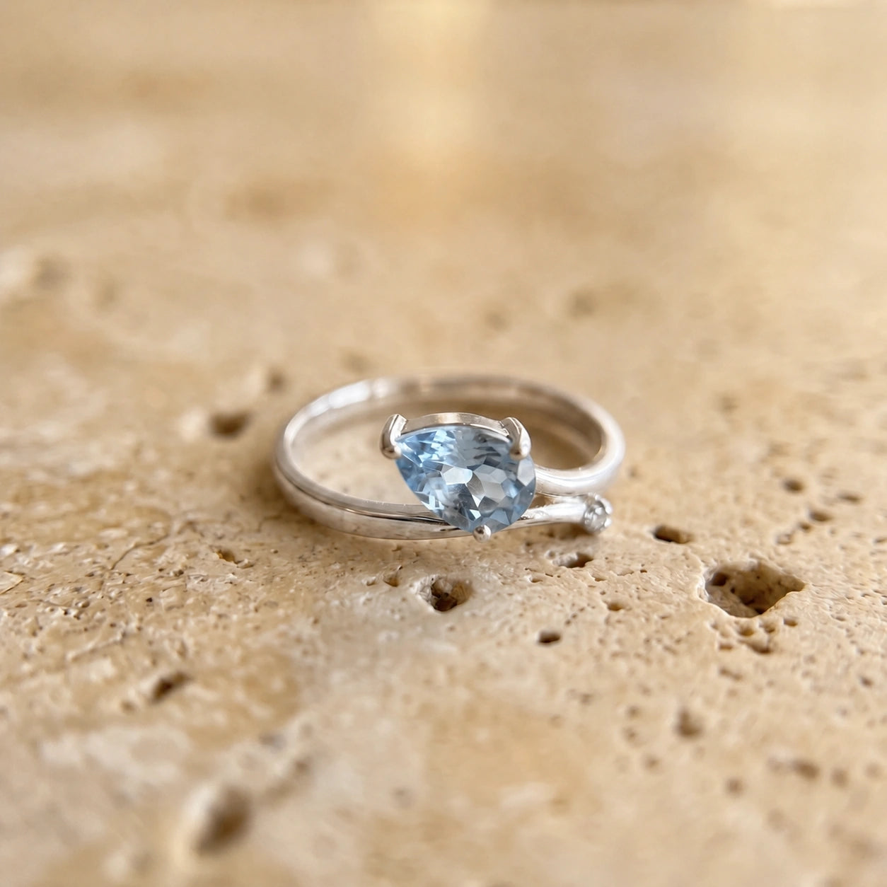 White Gold Diamond & Aquamarine — Verdiana