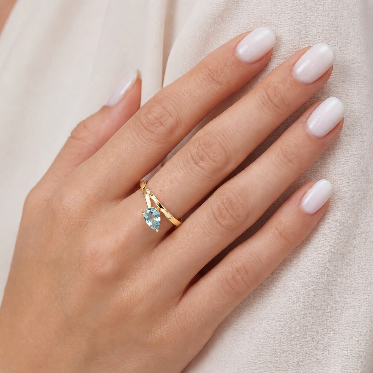 Yellow Gold Diamond & Aquamarine — Verdiana