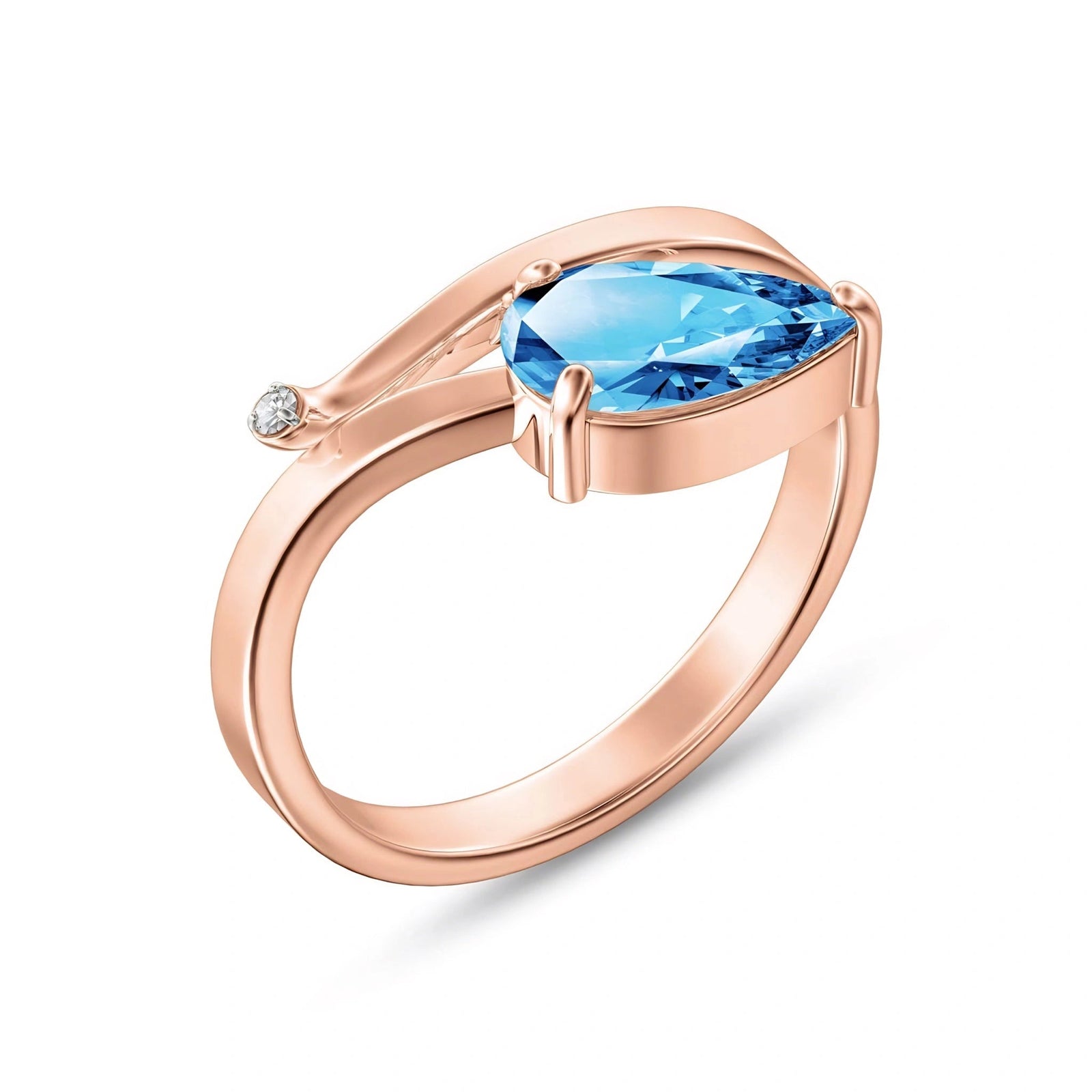 Rose Gold Diamond & Blue Topaz — Verdiana