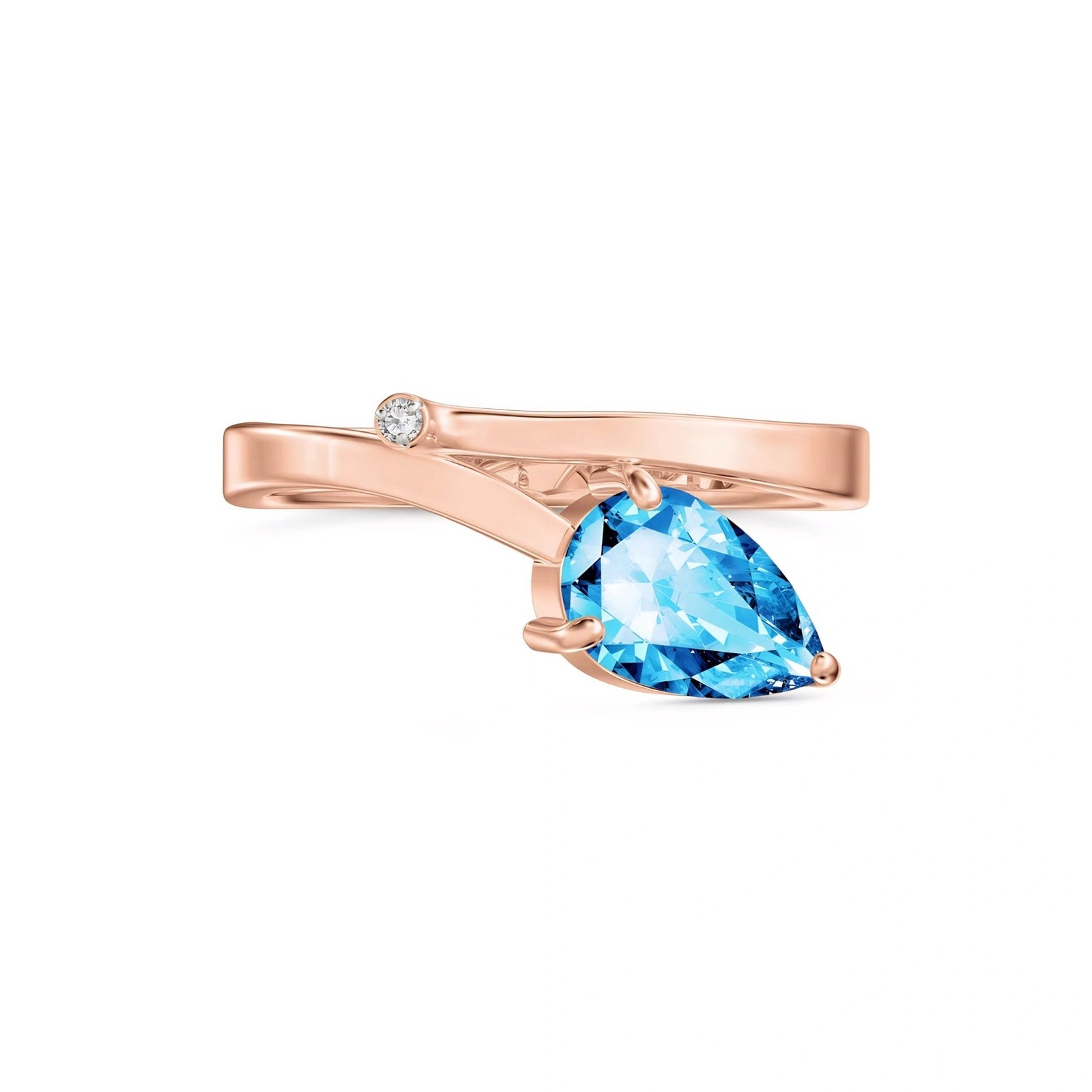 Rose Gold Diamond & Blue Topaz — Verdiana