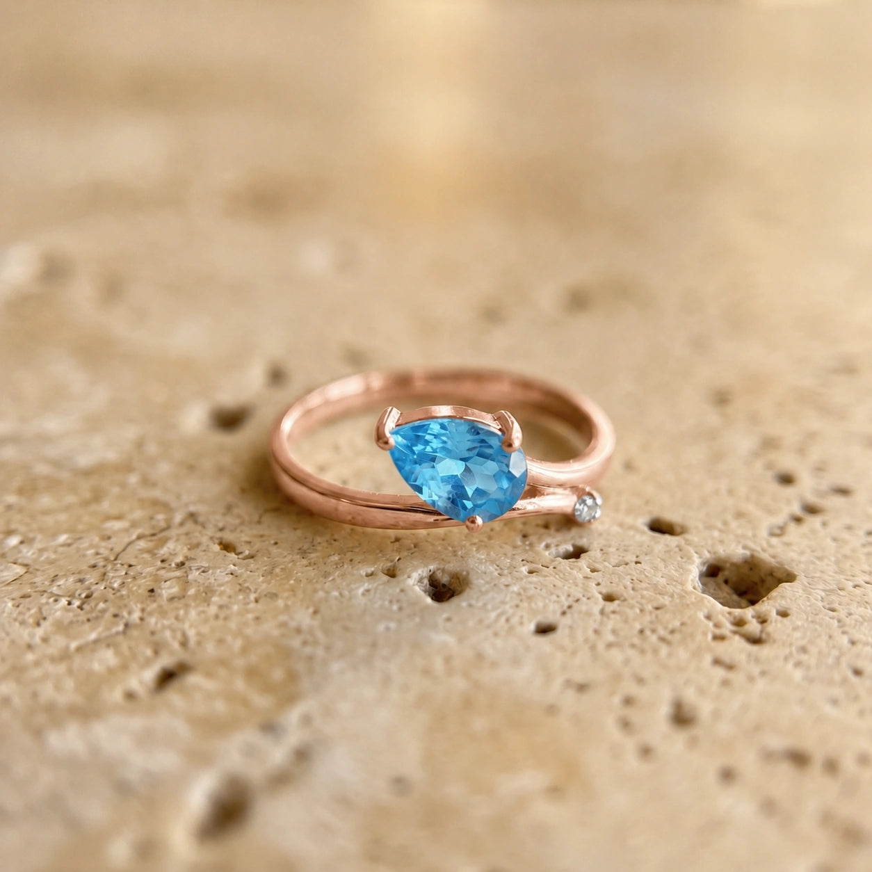 Rose Gold Diamond & Blue Topaz — Verdiana