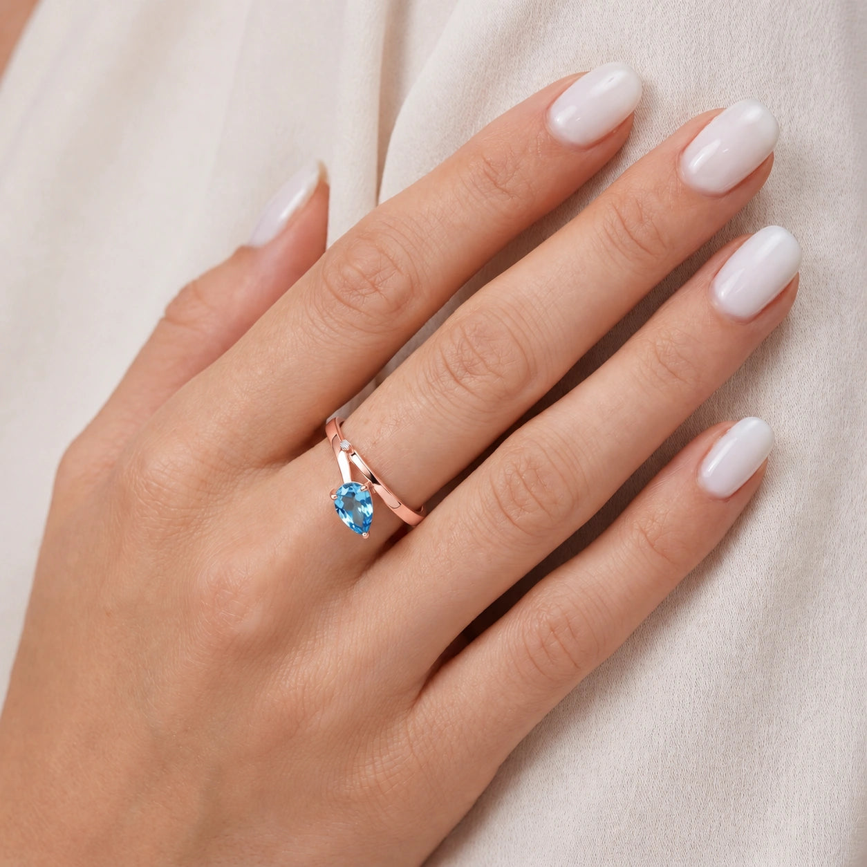 Rose Gold Diamond & Blue Topaz — Verdiana