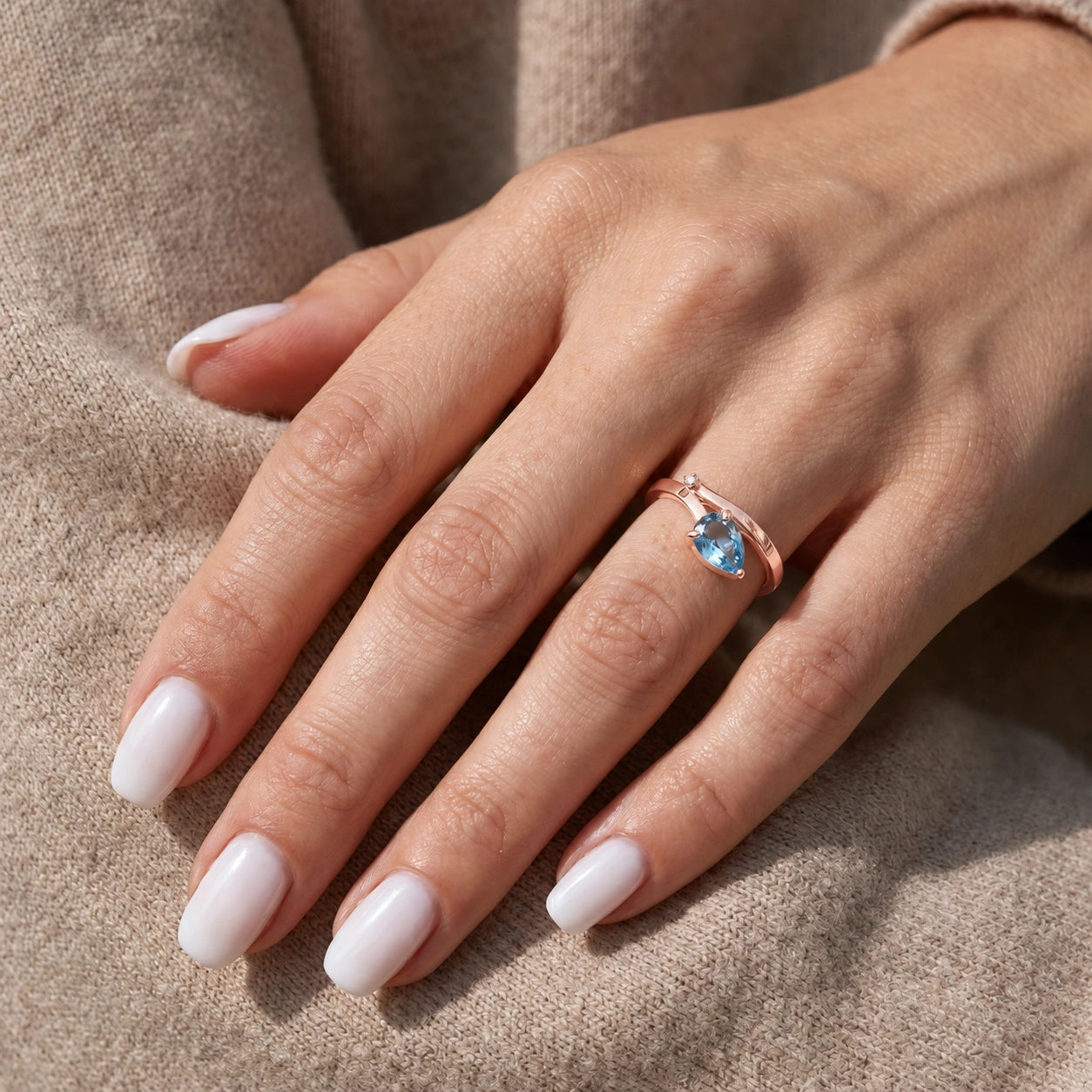 Rose Gold Diamond & Blue Topaz — Verdiana