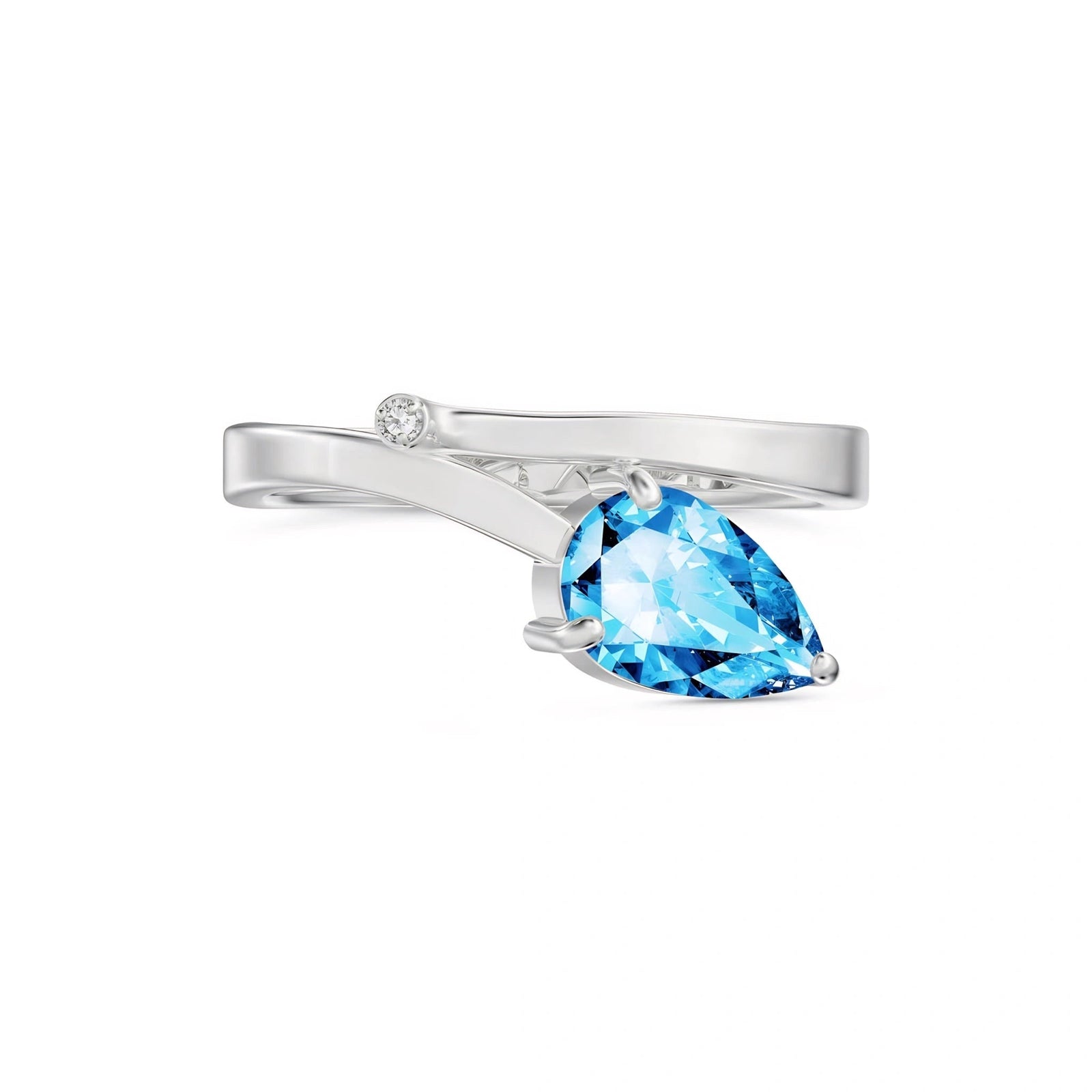 White Gold Diamond & Blue Topaz — Verdiana