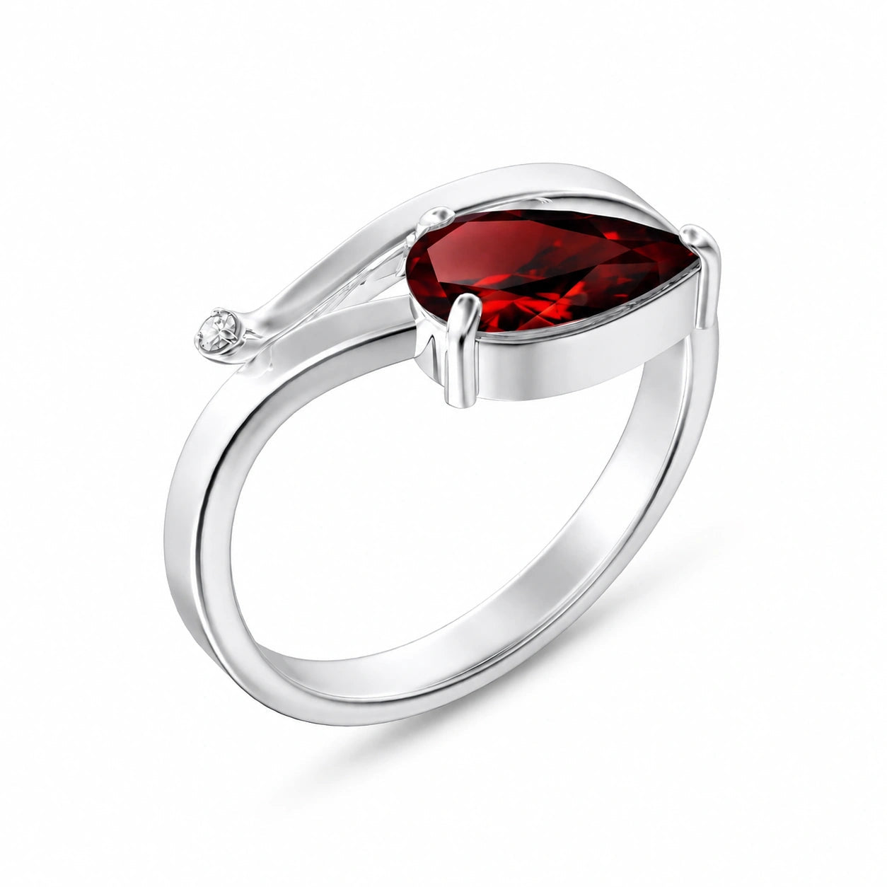 White Gold Diamond & Garnet — Verdiana