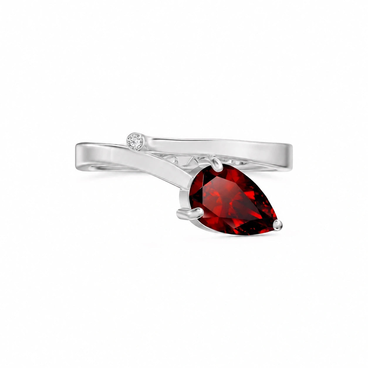 White Gold Diamond & Garnet — Verdiana