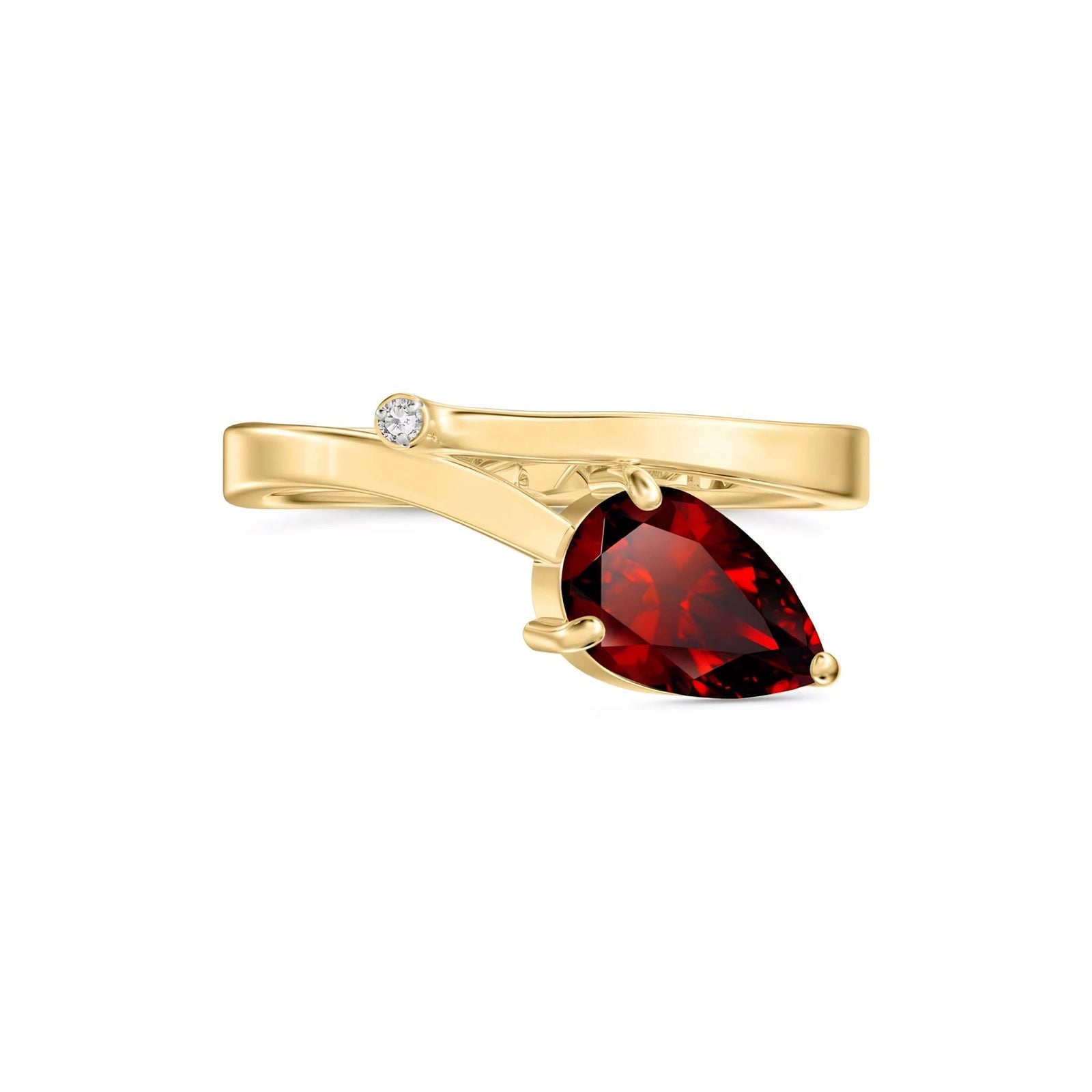 Yellow Gold Diamond & Garnet — Verdiana
