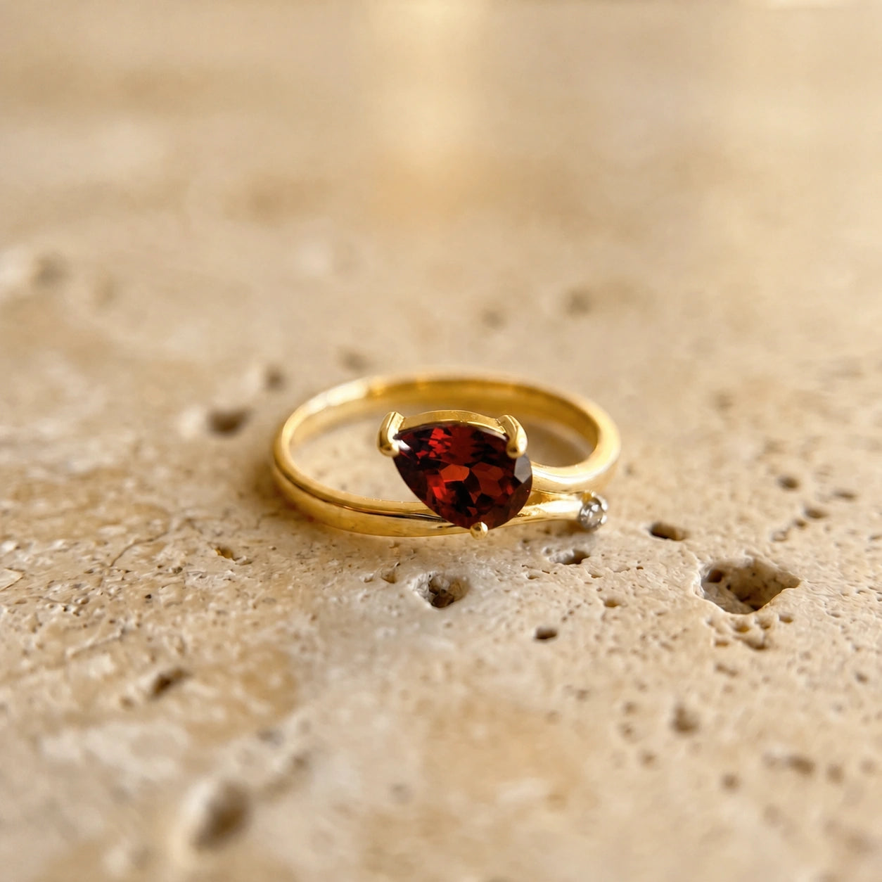 Yellow Gold Diamond & Garnet — Verdiana