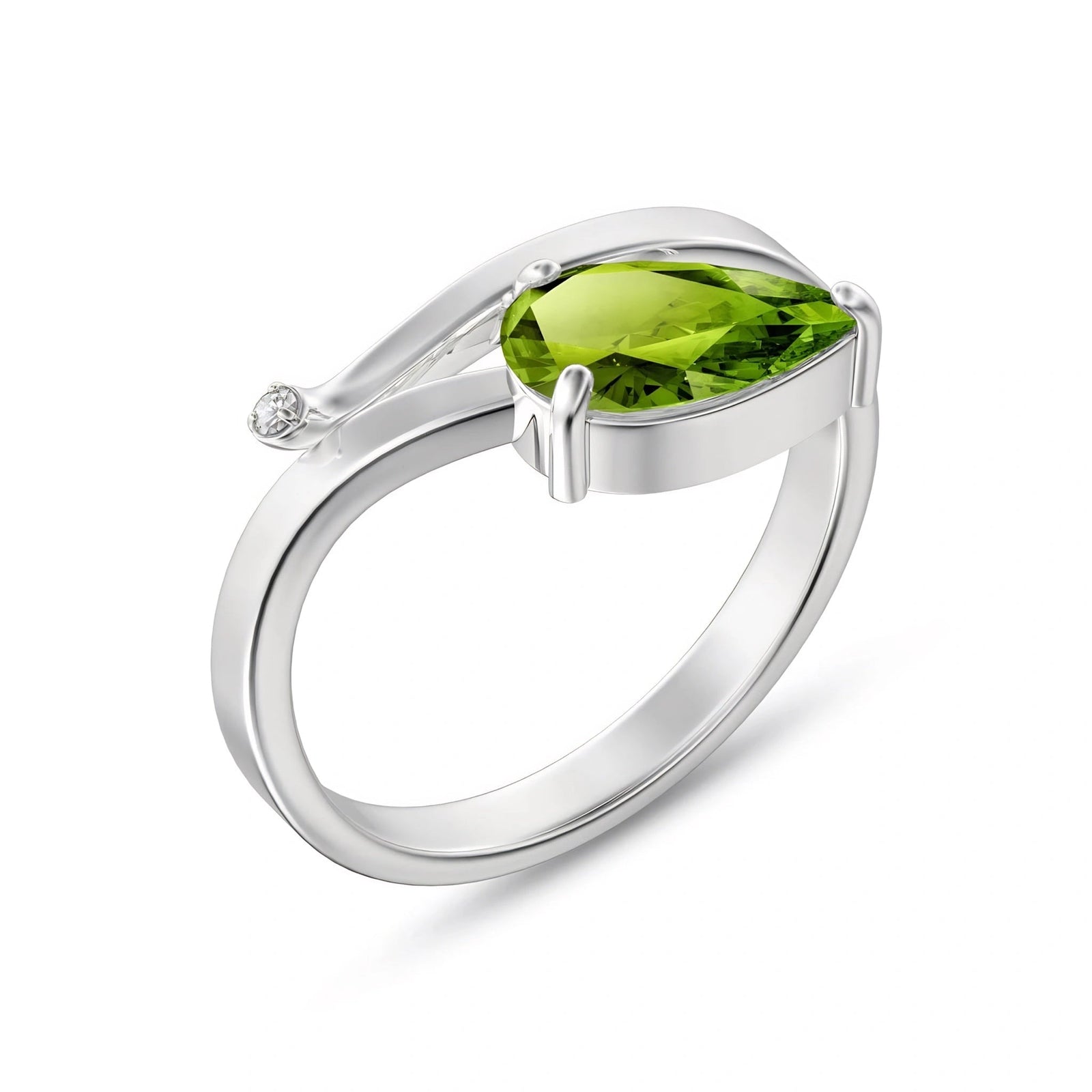 White Gold Diamond & Peridot — Verdiana