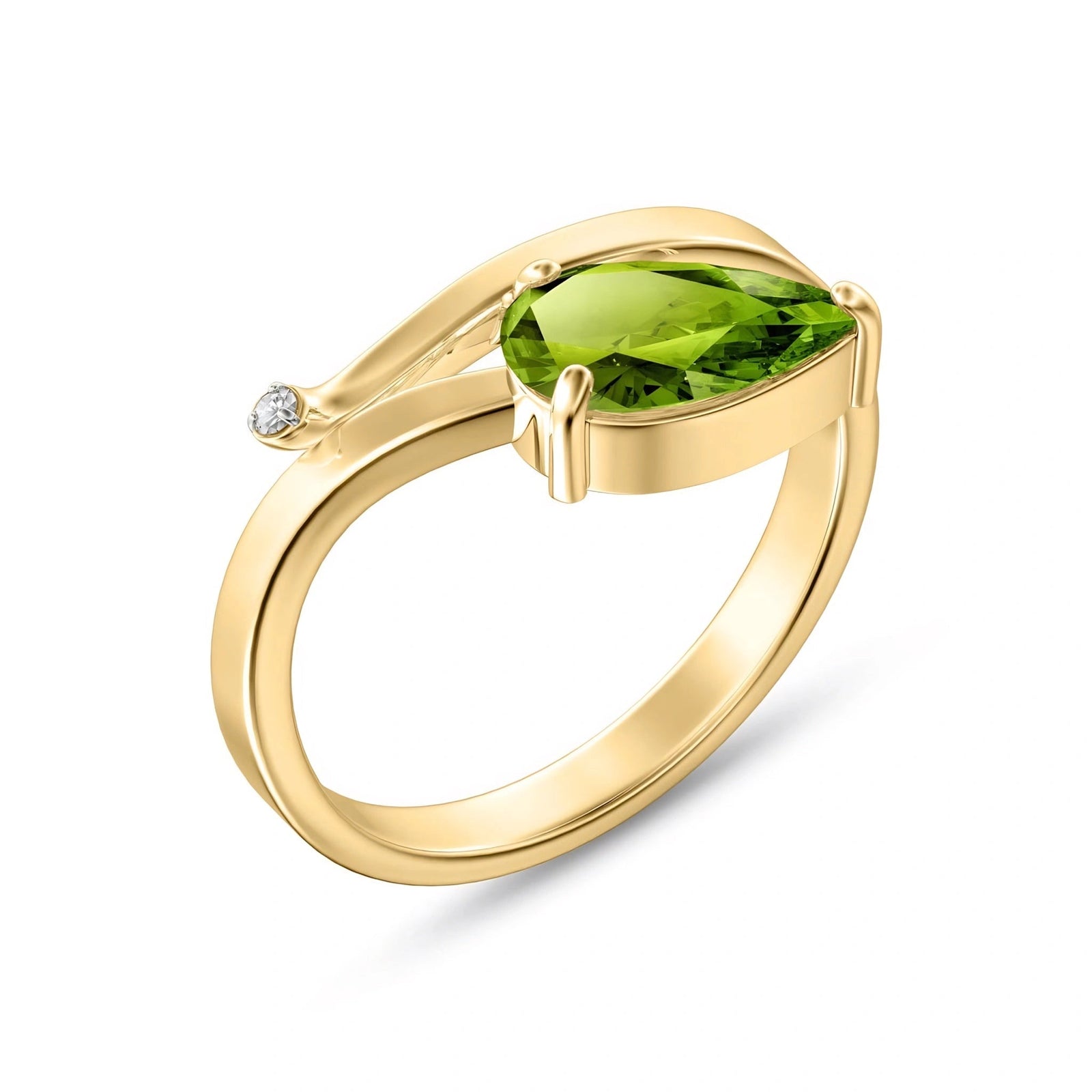Yellow Gold Diamond & Peridot — Verdiana