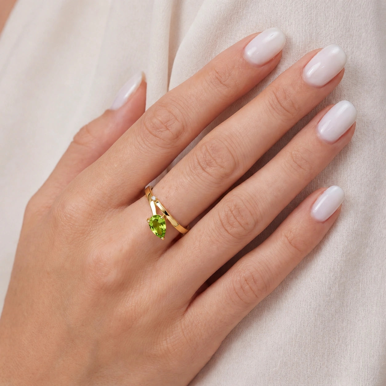 Yellow Gold Diamond & Peridot — Verdiana