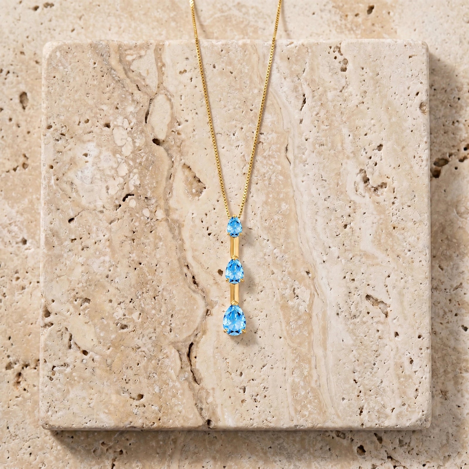 Yellow Gold Blue Topaz — Ylenia
