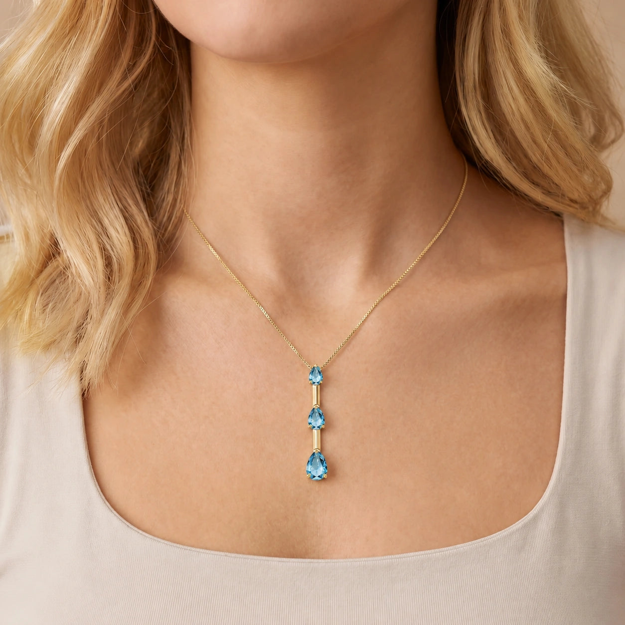 Yellow Gold Blue Topaz — Ylenia