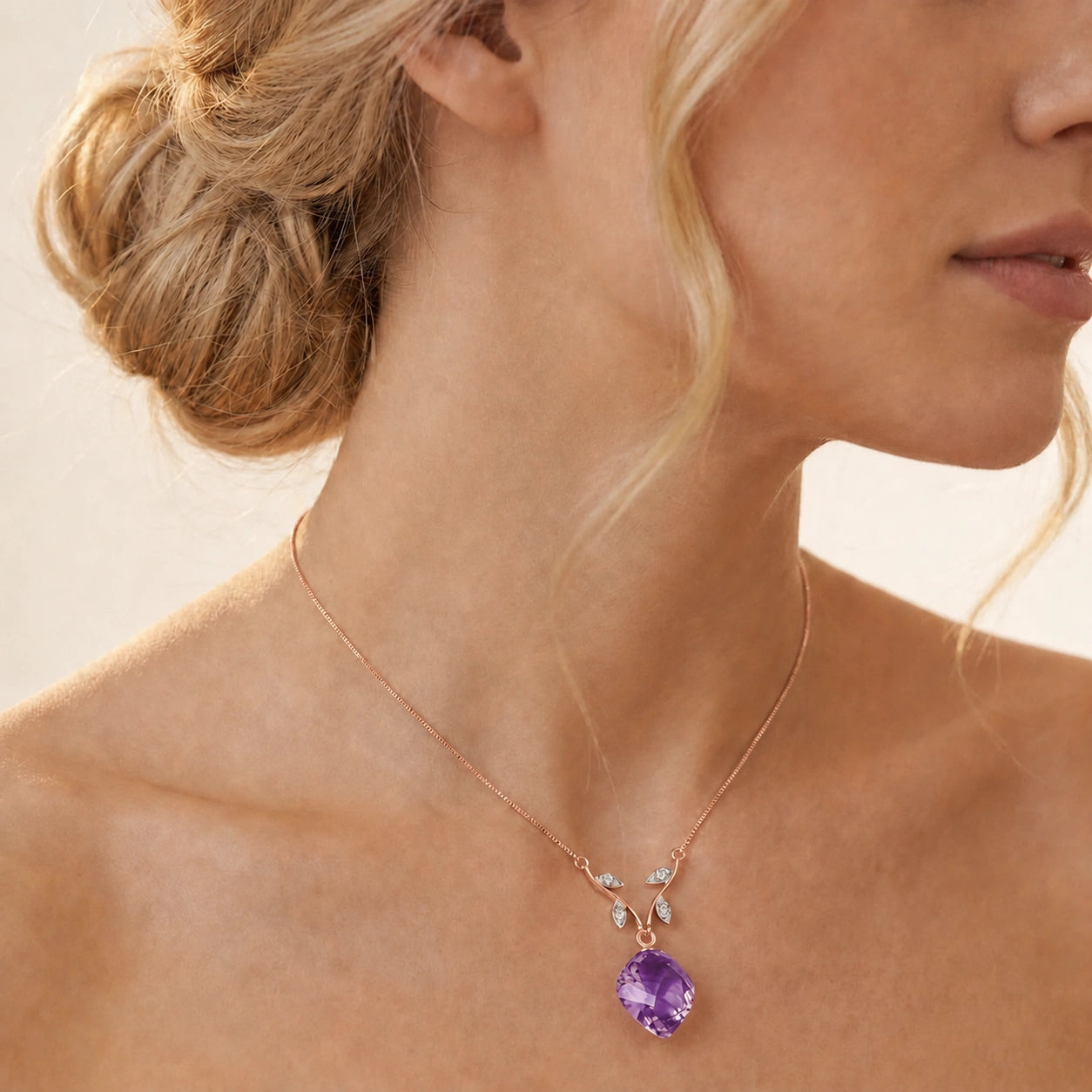 Rose Gold Amethyst & Diamond — Anselma