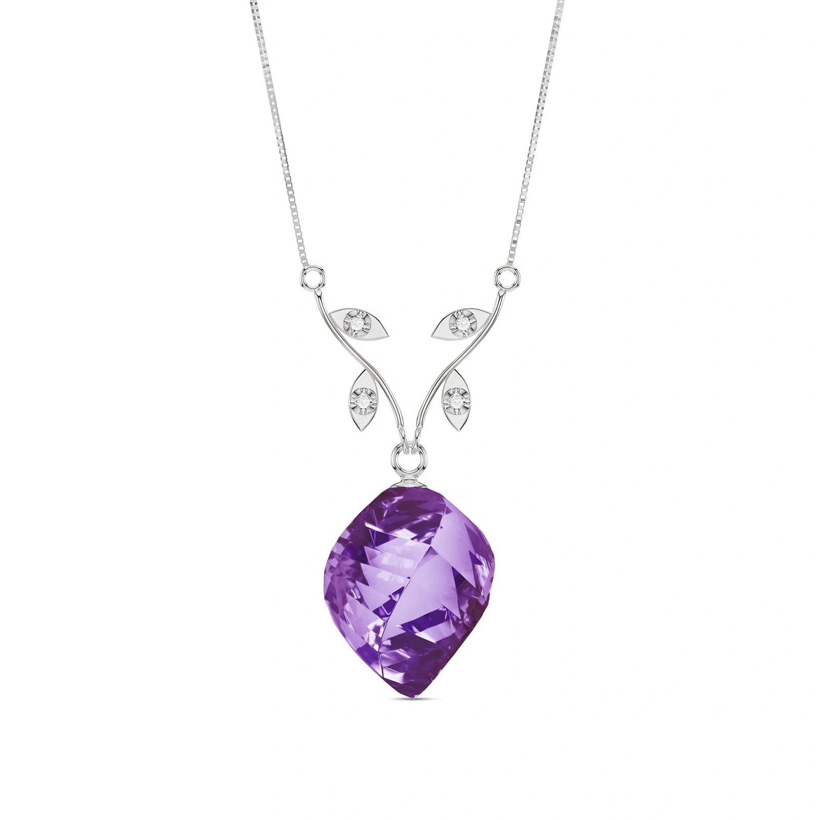 White Gold Amethyst & Diamond — Anselma