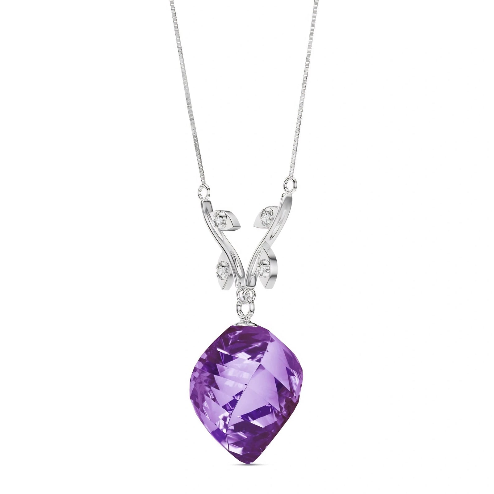 White Gold Amethyst & Diamond — Anselma