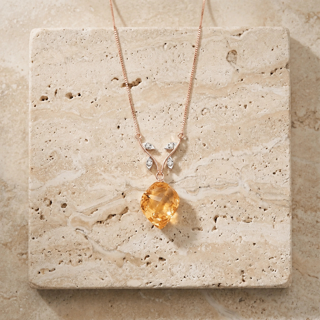 Rose Gold Citrine & Diamond — Anselma
