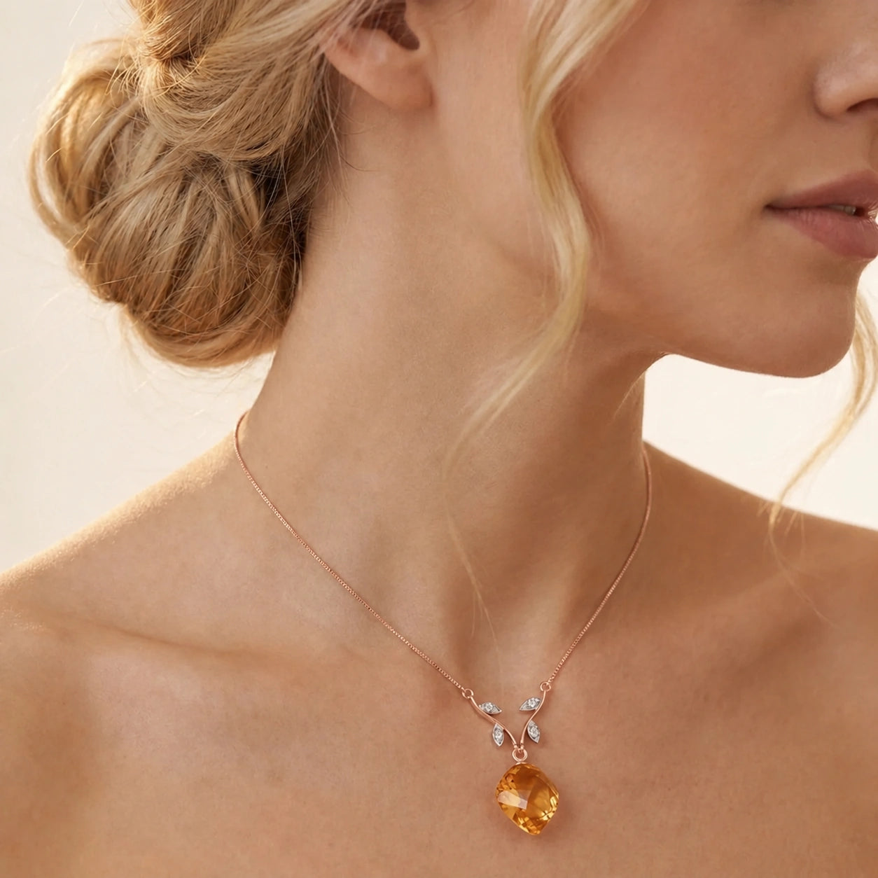 Rose Gold Citrine & Diamond — Anselma