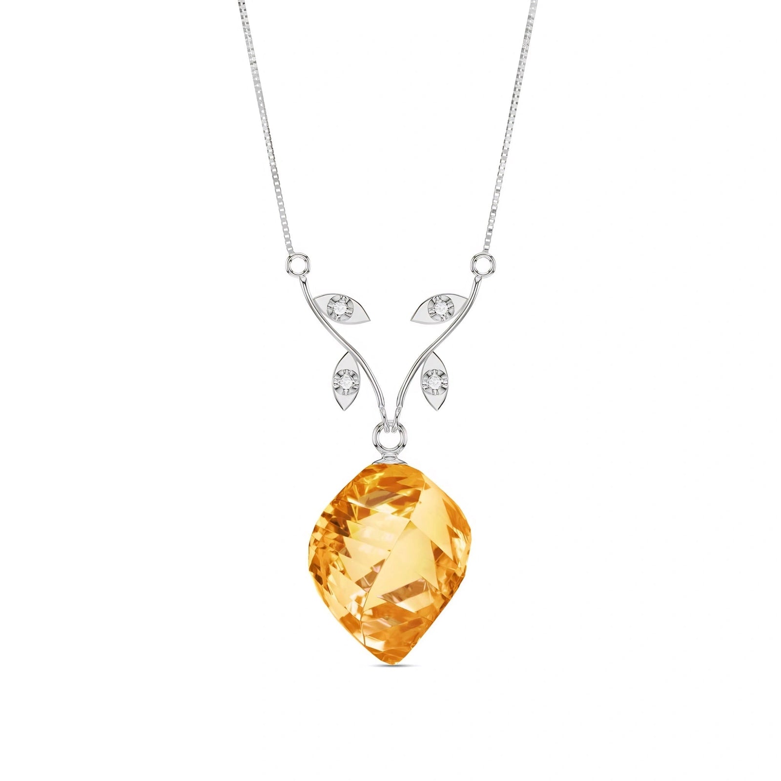 White Gold Citrine & Diamond — Anselma