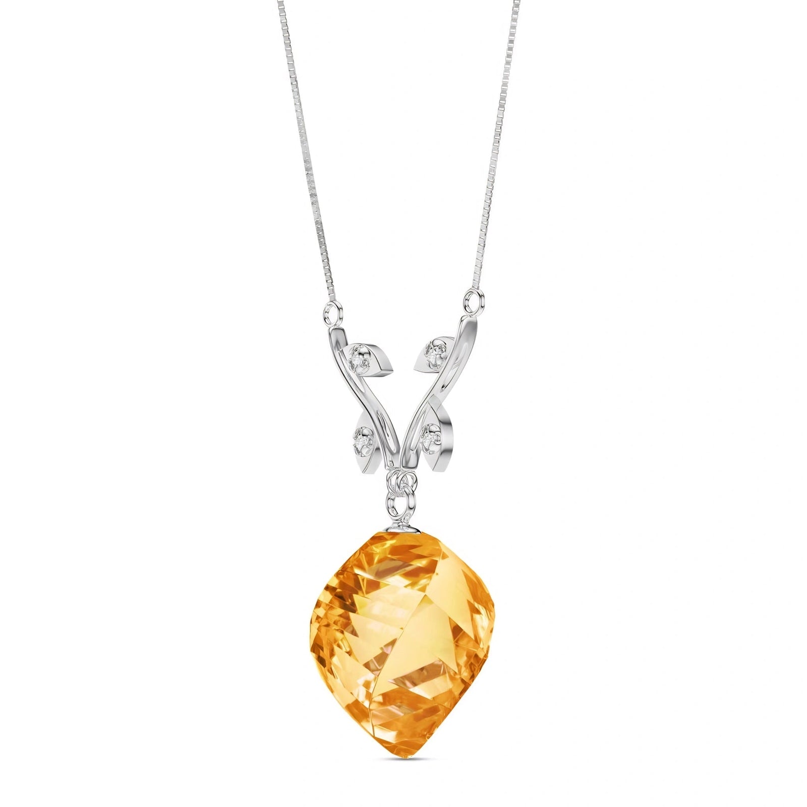 White Gold Citrine & Diamond — Anselma
