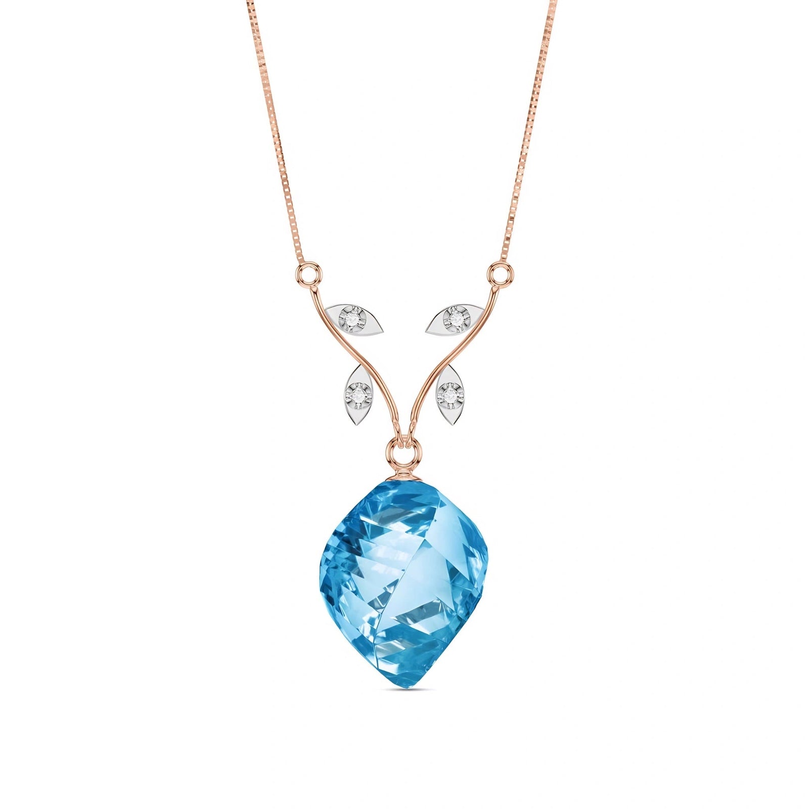 Rose Gold Diamond & Blue Topaz — Anselma