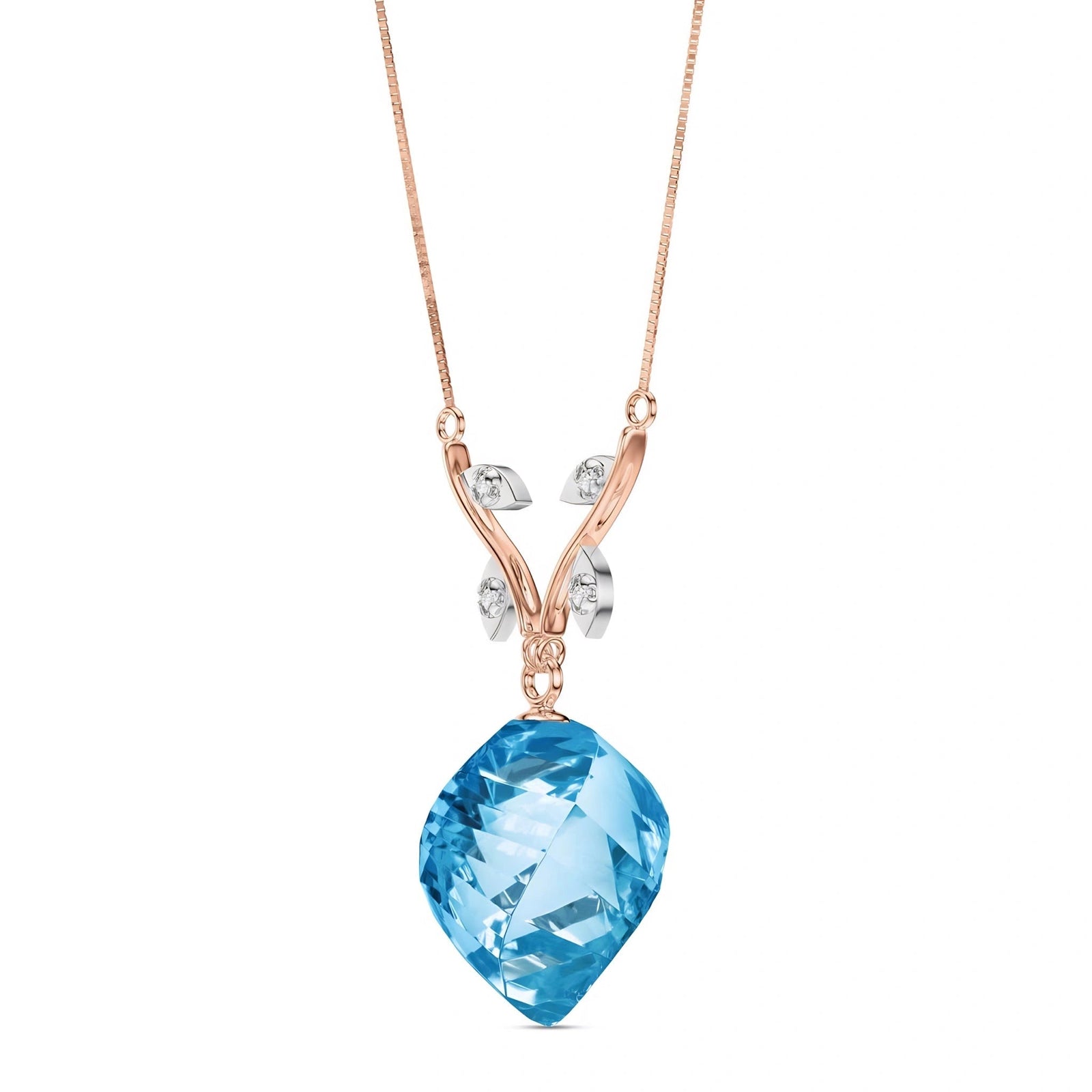 Rose Gold Diamond & Blue Topaz — Anselma